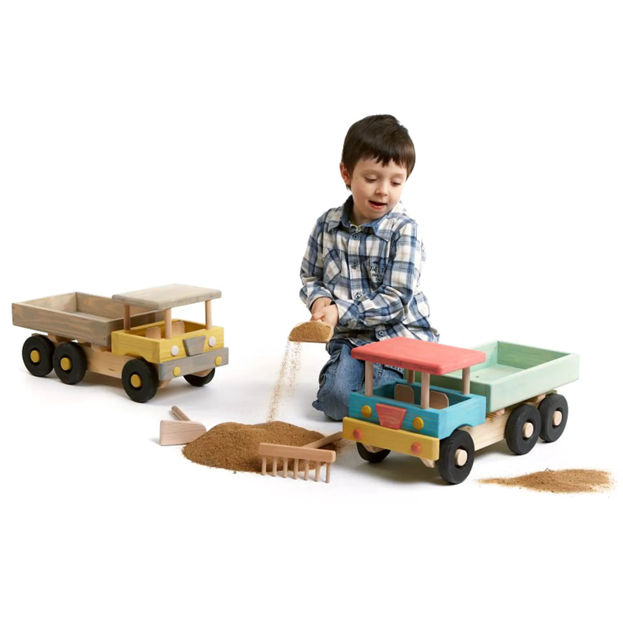 Playful Wood Large Toys-Extra Large Wooden Beach Truck - Coloured