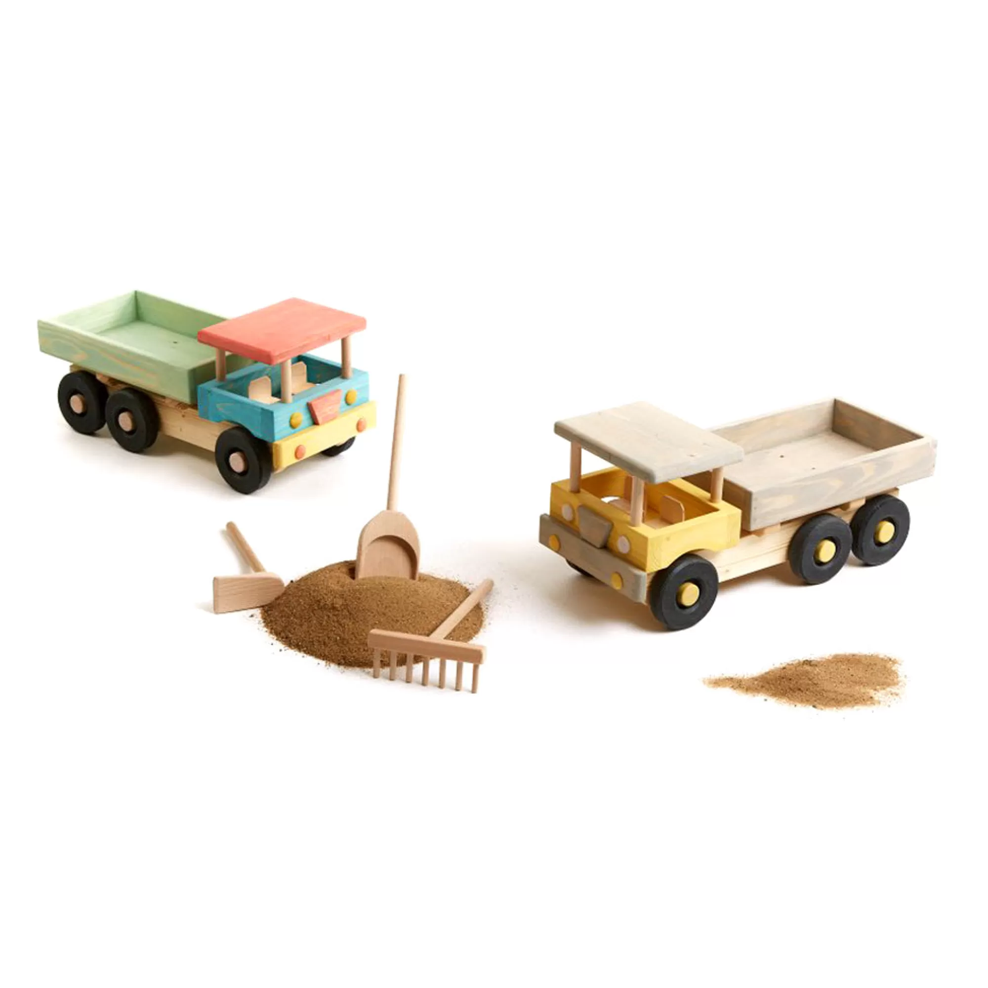 Playful Wood Large Toys-Extra Large Wooden Beach Truck - Yellow & Grey