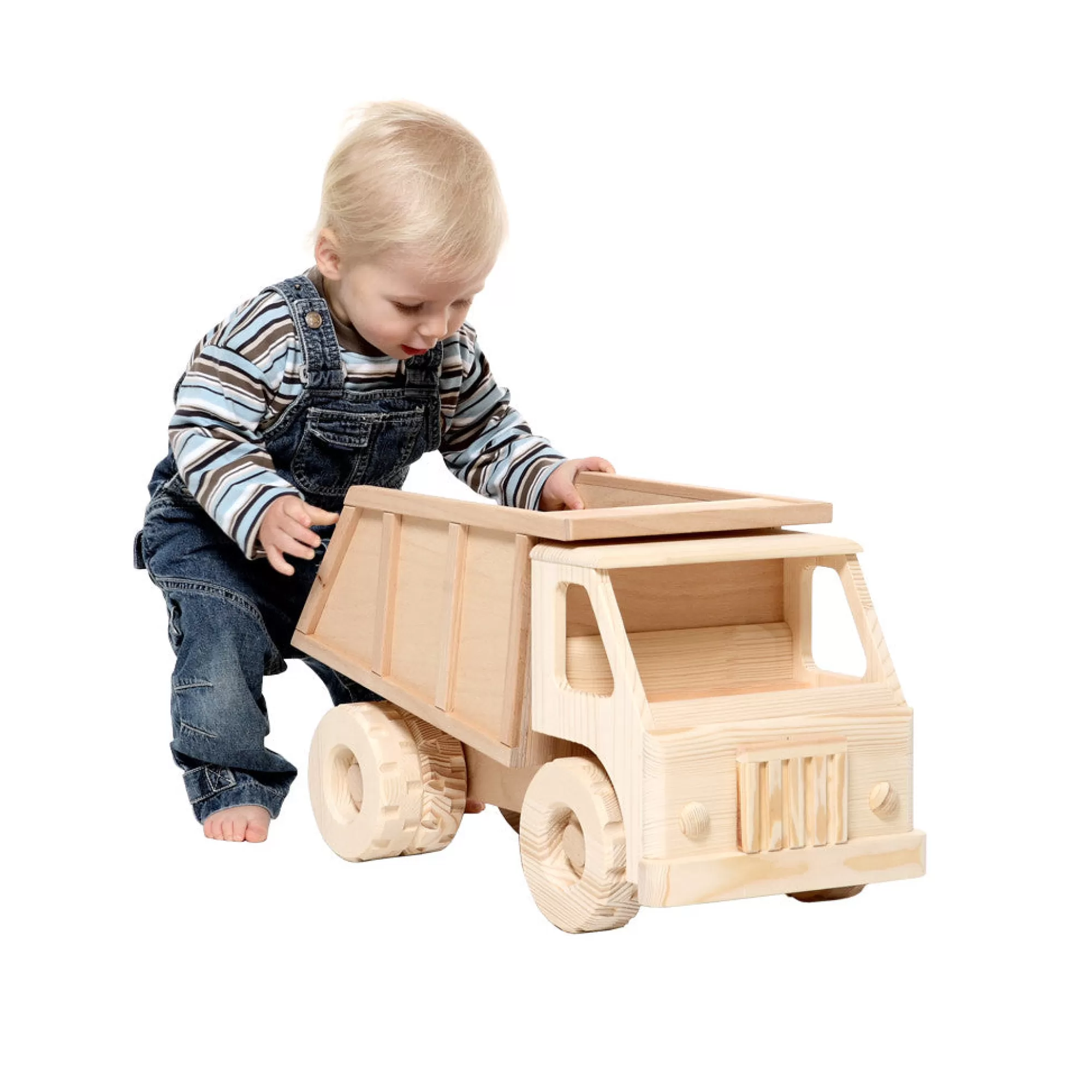 Playful Wood Large Toys-Extra Large Wooden Toy Dump Truck - Robur