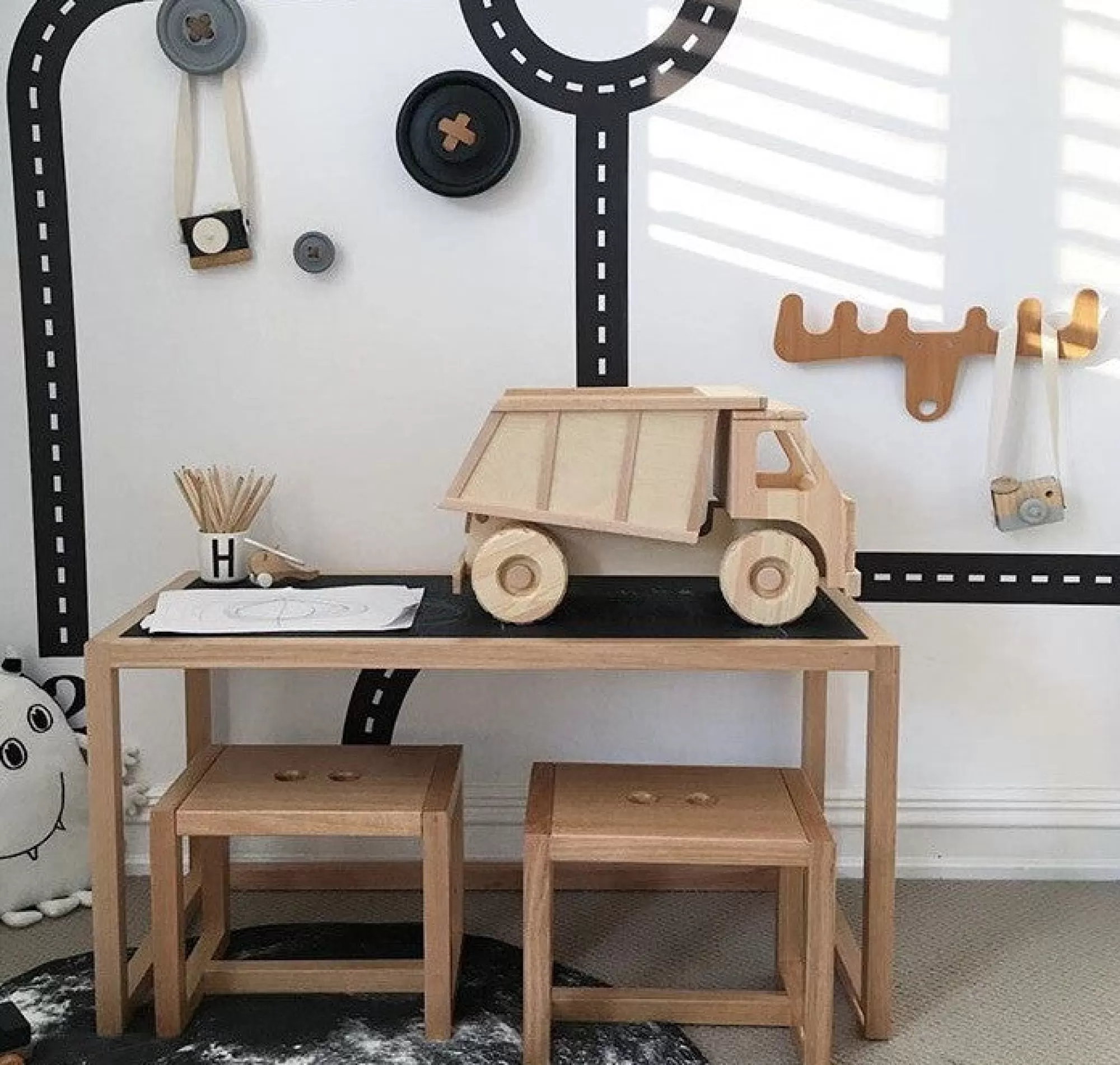 Playful Wood Large Toys-Extra Large Wooden Toy Dump Truck - Robur