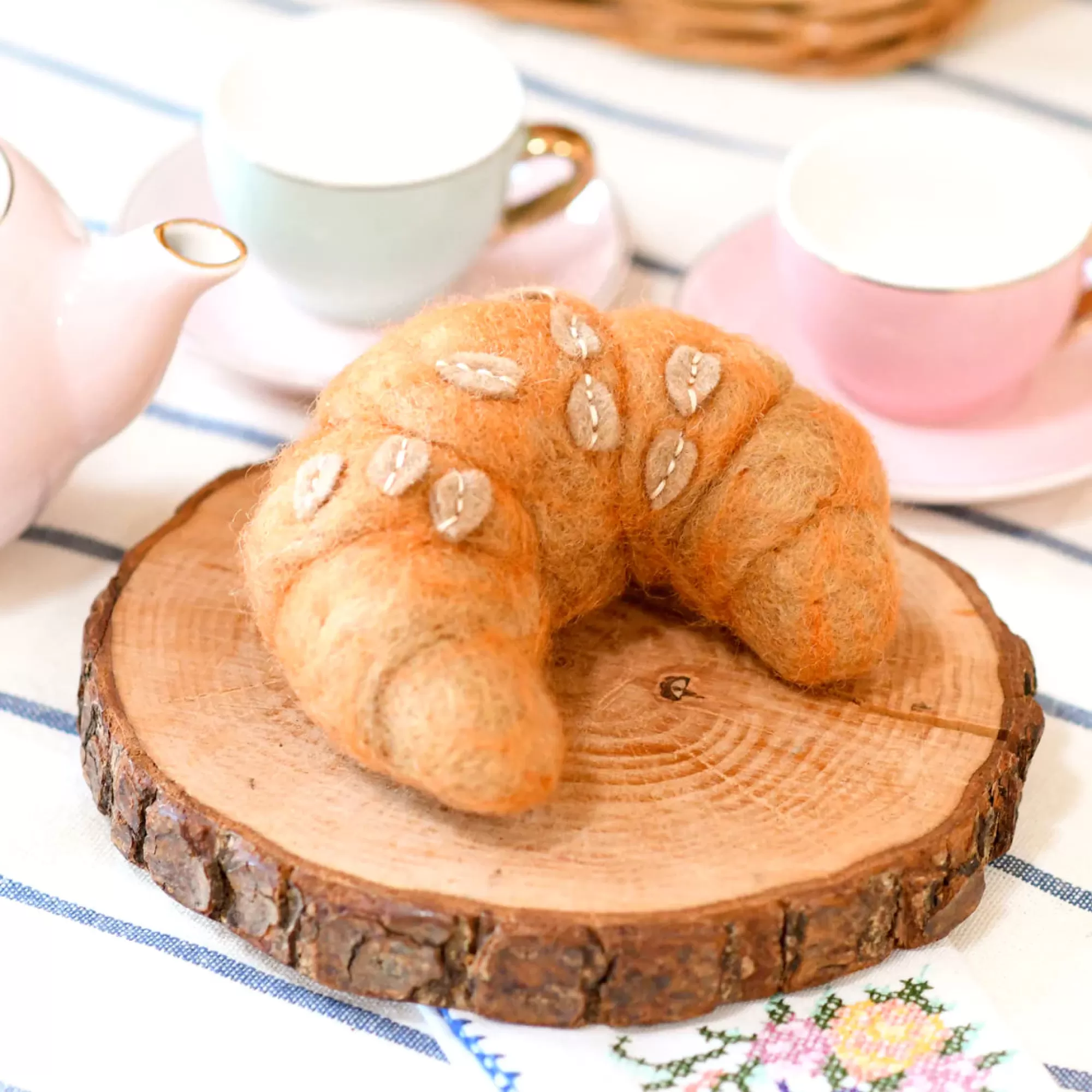 Tara Treasures Pretend Play-Felt Almond Croissant