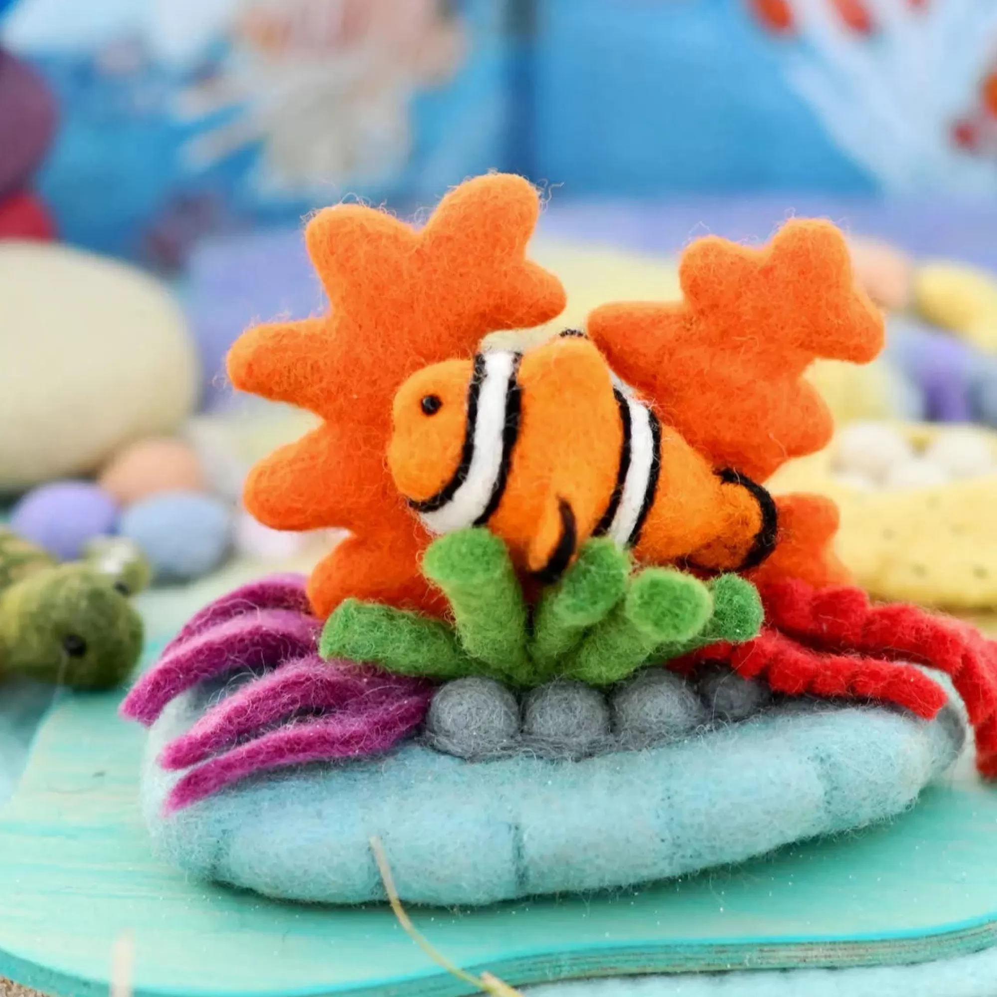 Tara Treasures Sea Animals-Felt Coral Reef & Clownfish Set