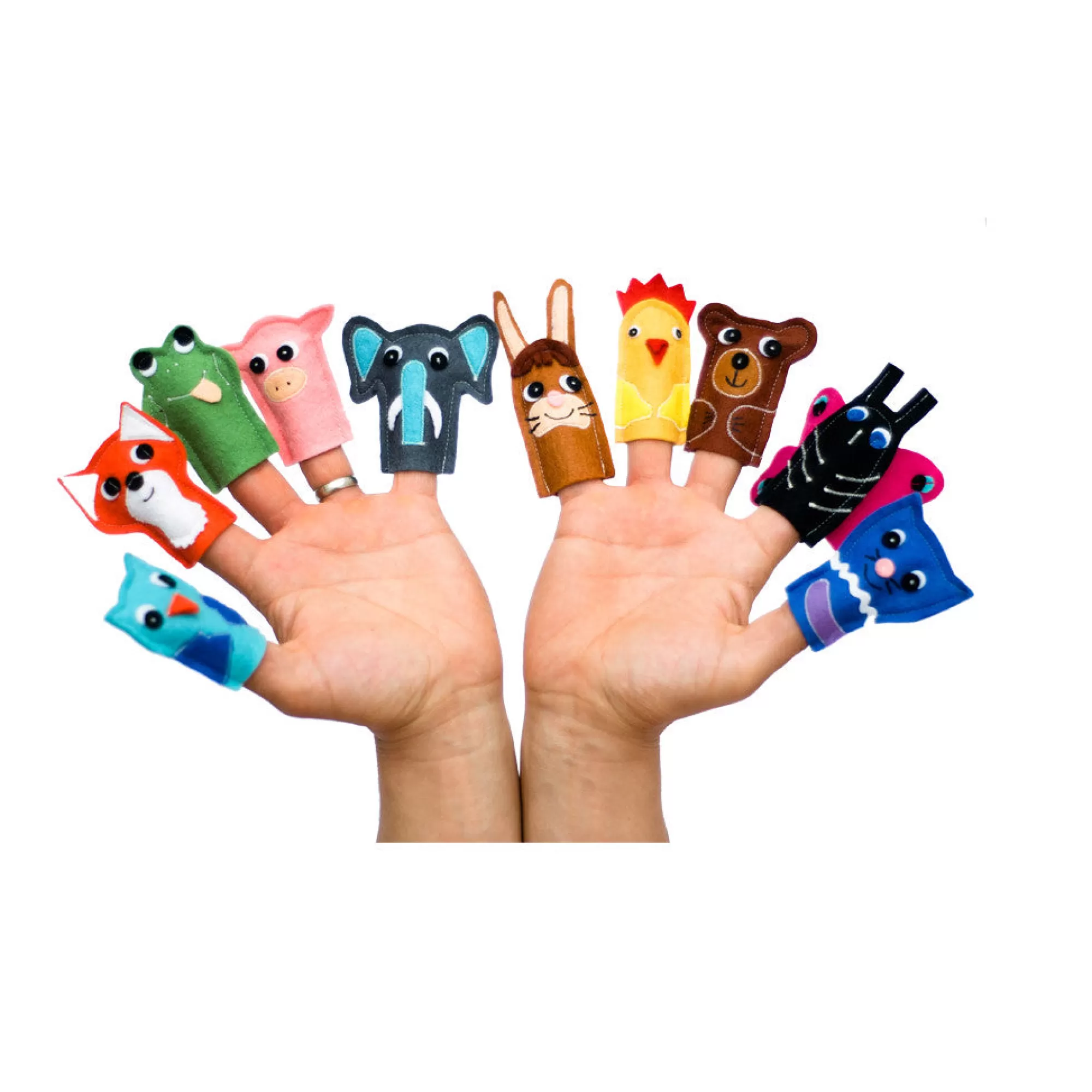 Pislik Toys Finger Puppet Animals-Felt Finger Puppet Animals - Assorted