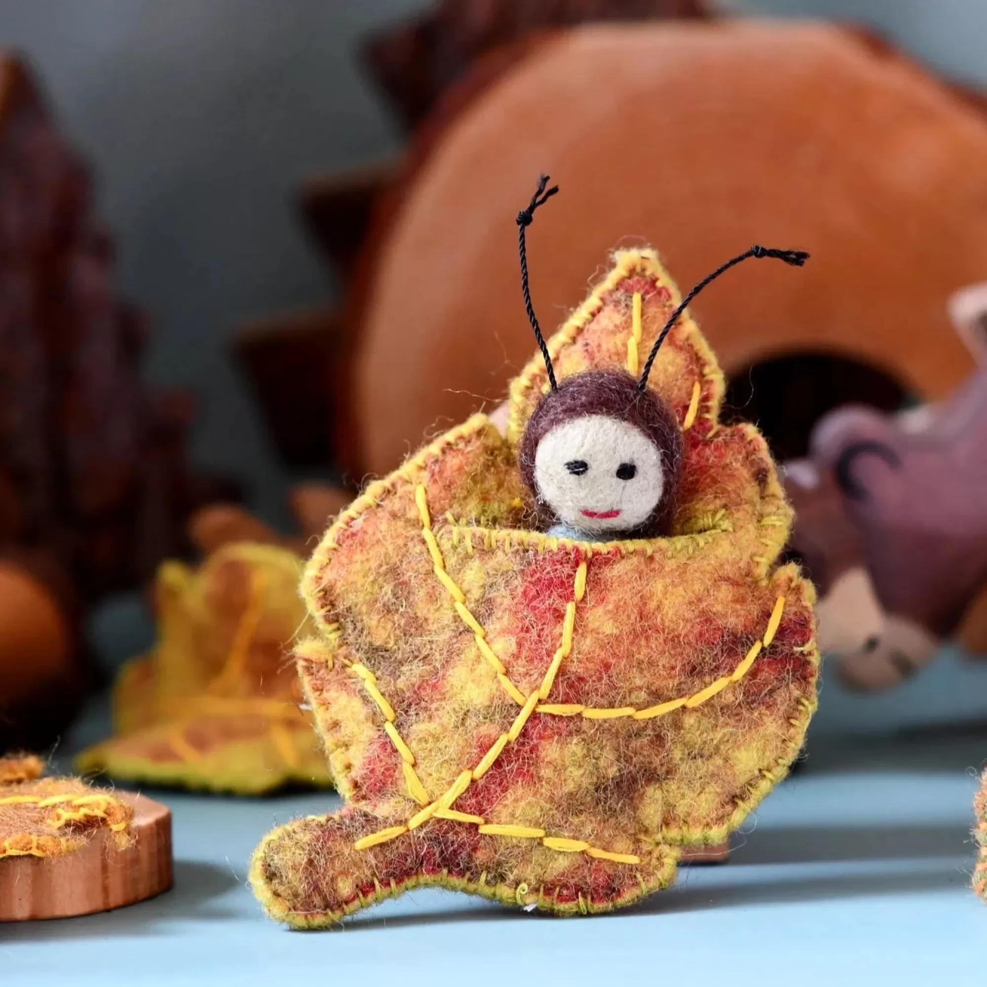 Tara Treasures Pretend Play-Felt Leaf Baby - Birch