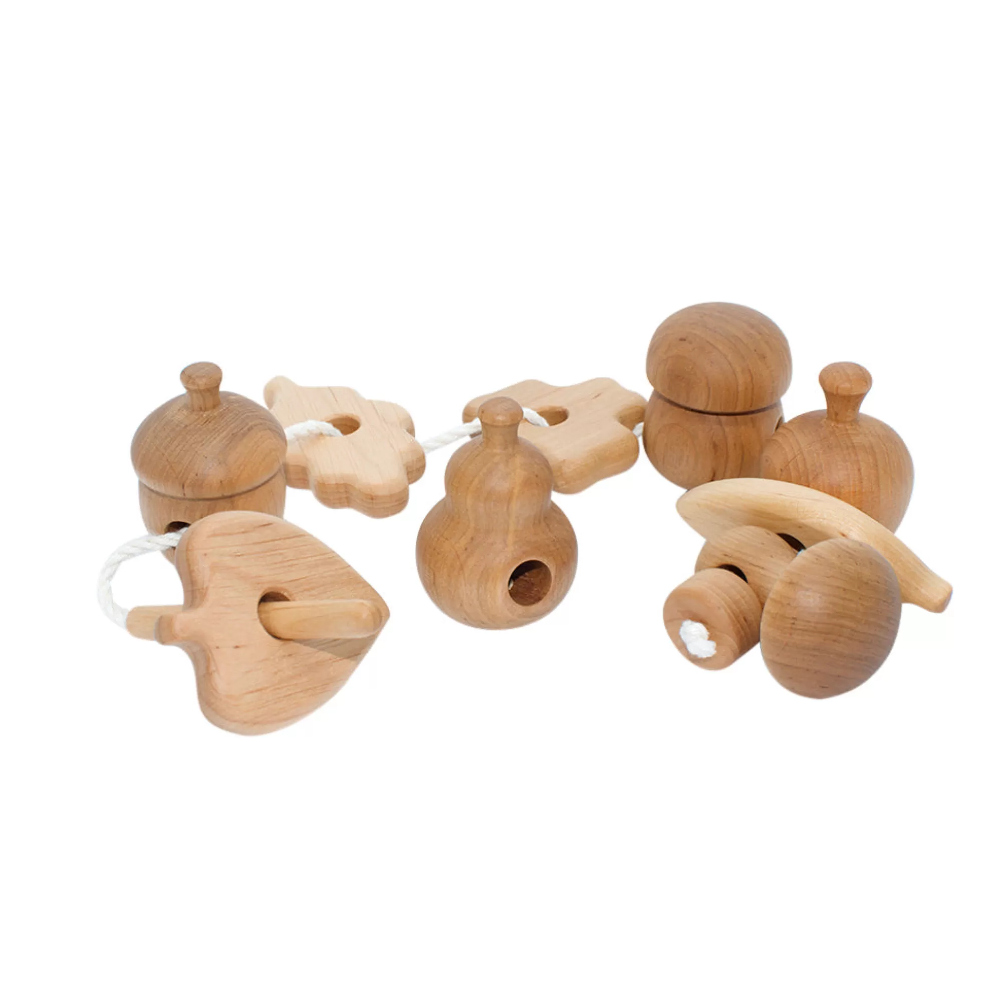 Wander Wood Co Lacing Toys-Lacing Toy With Mushrooms, Fruits & Leaves