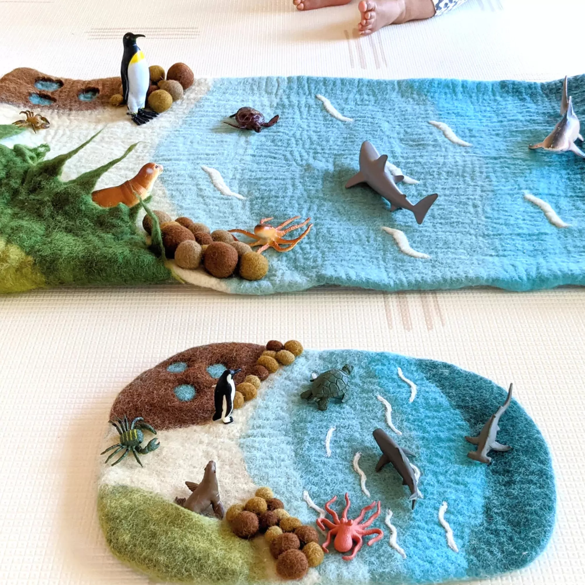 Tara Treasures Sea Animals-Large Sea And Rockpool Play Mat