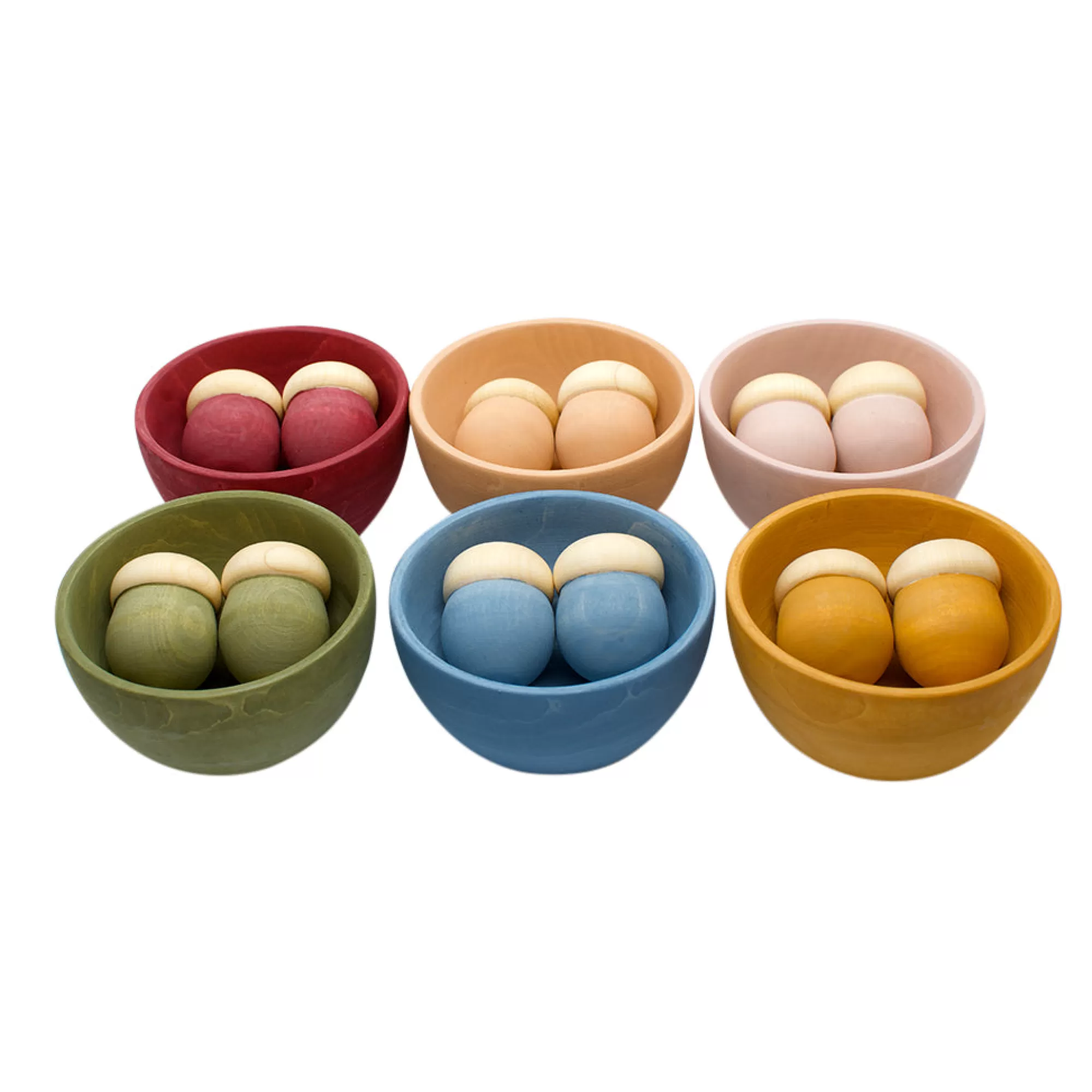 Vera The Neva Montessori Toys-Large Set Of 12 Sorting Acorn'S & 6 Bowls