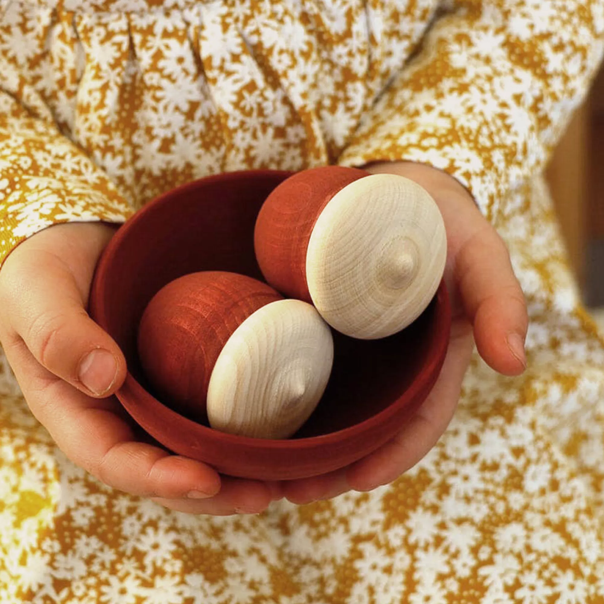 Vera The Neva Montessori Toys-Large Set Of 12 Sorting Acorn'S & 6 Bowls