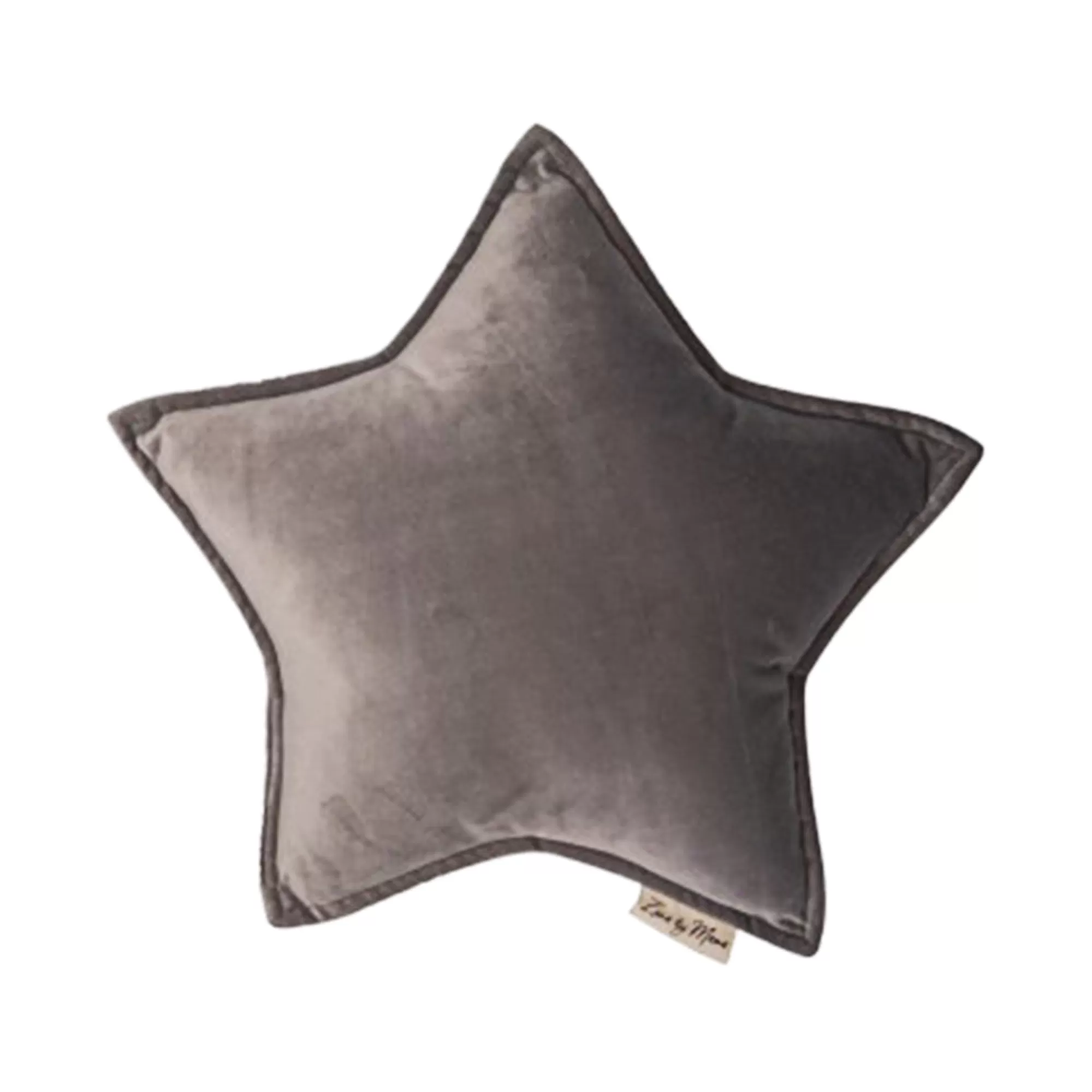 Zana By Mama Bedding & Decor-Large Velvet Star Pillow - Soft Grey