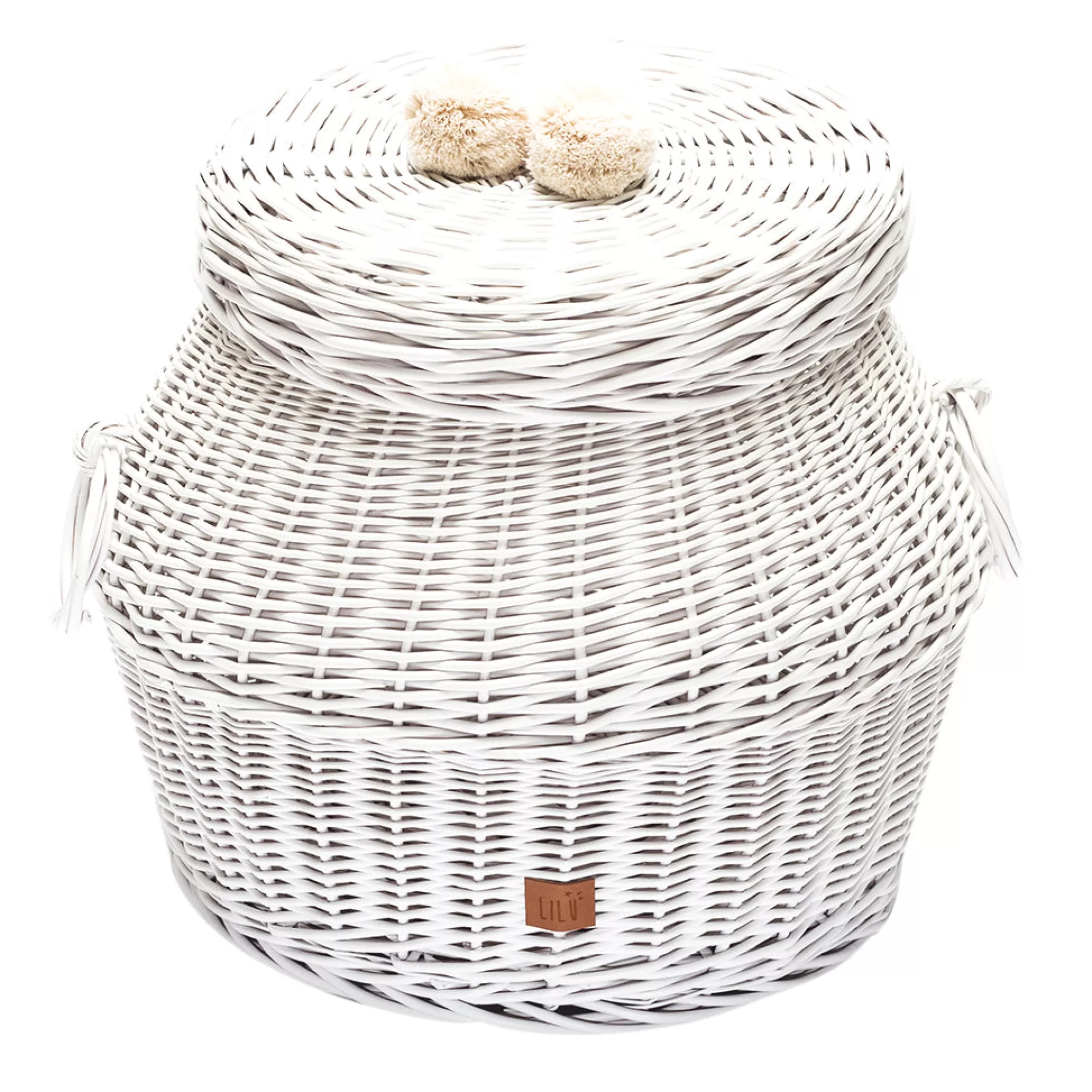 Lilu Bedding & Decor-Large Wicker Hamper - White