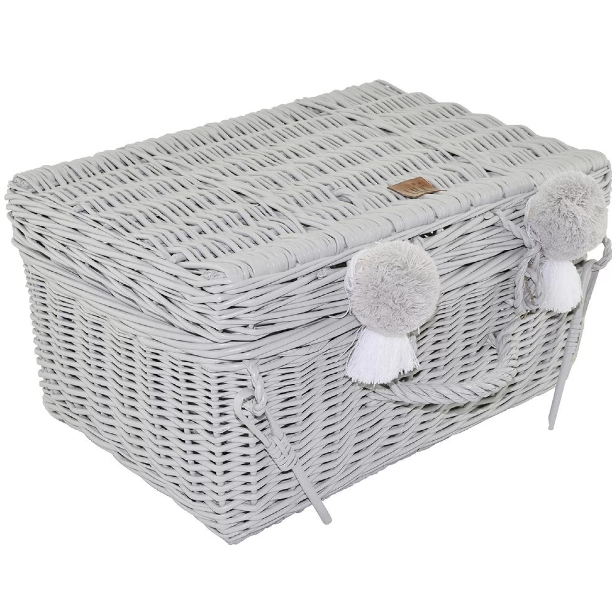 Lilu Doll Accessories-Large Wicker Suitcase - Grey