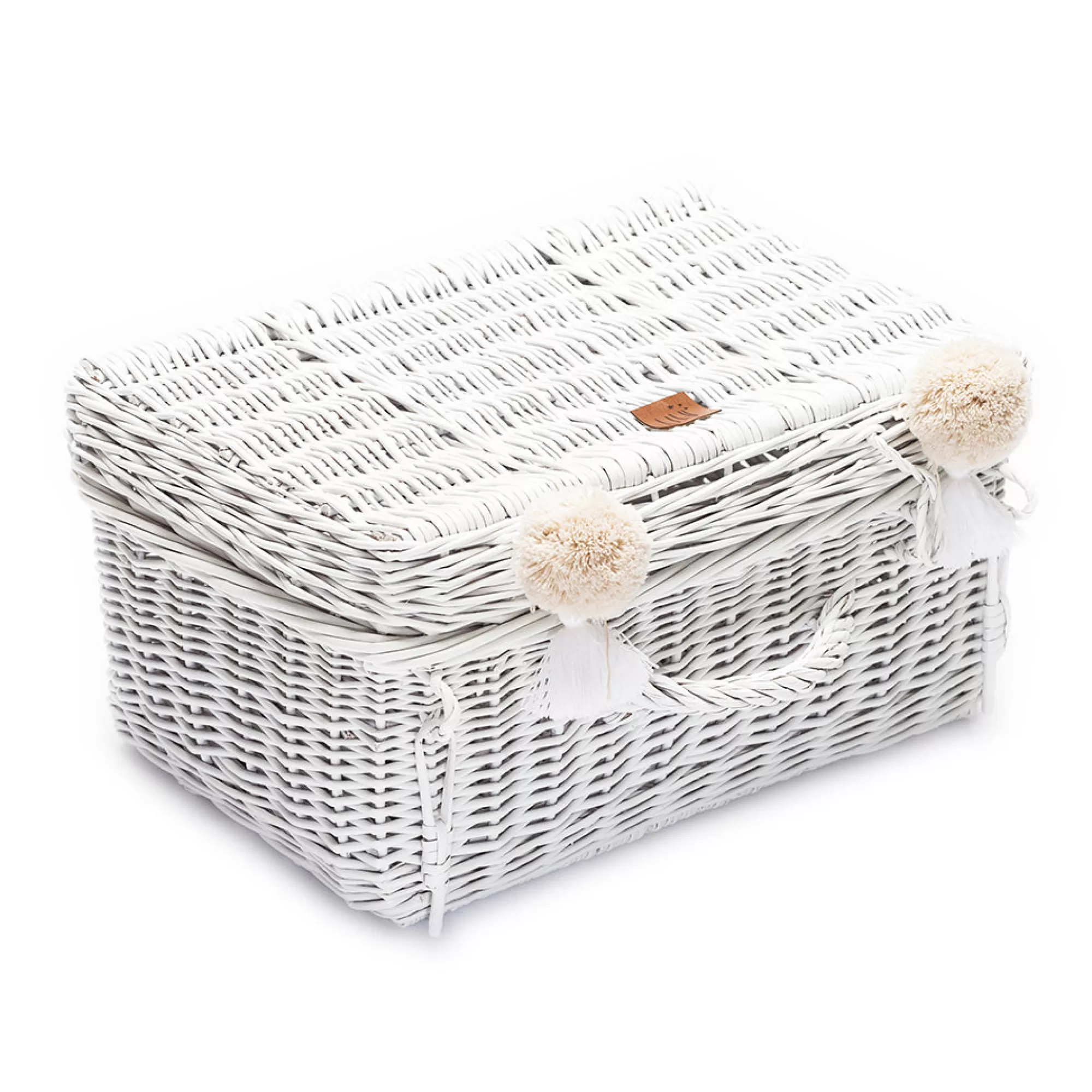 Lilu Doll Accessories-Large Wicker Suitcase - White