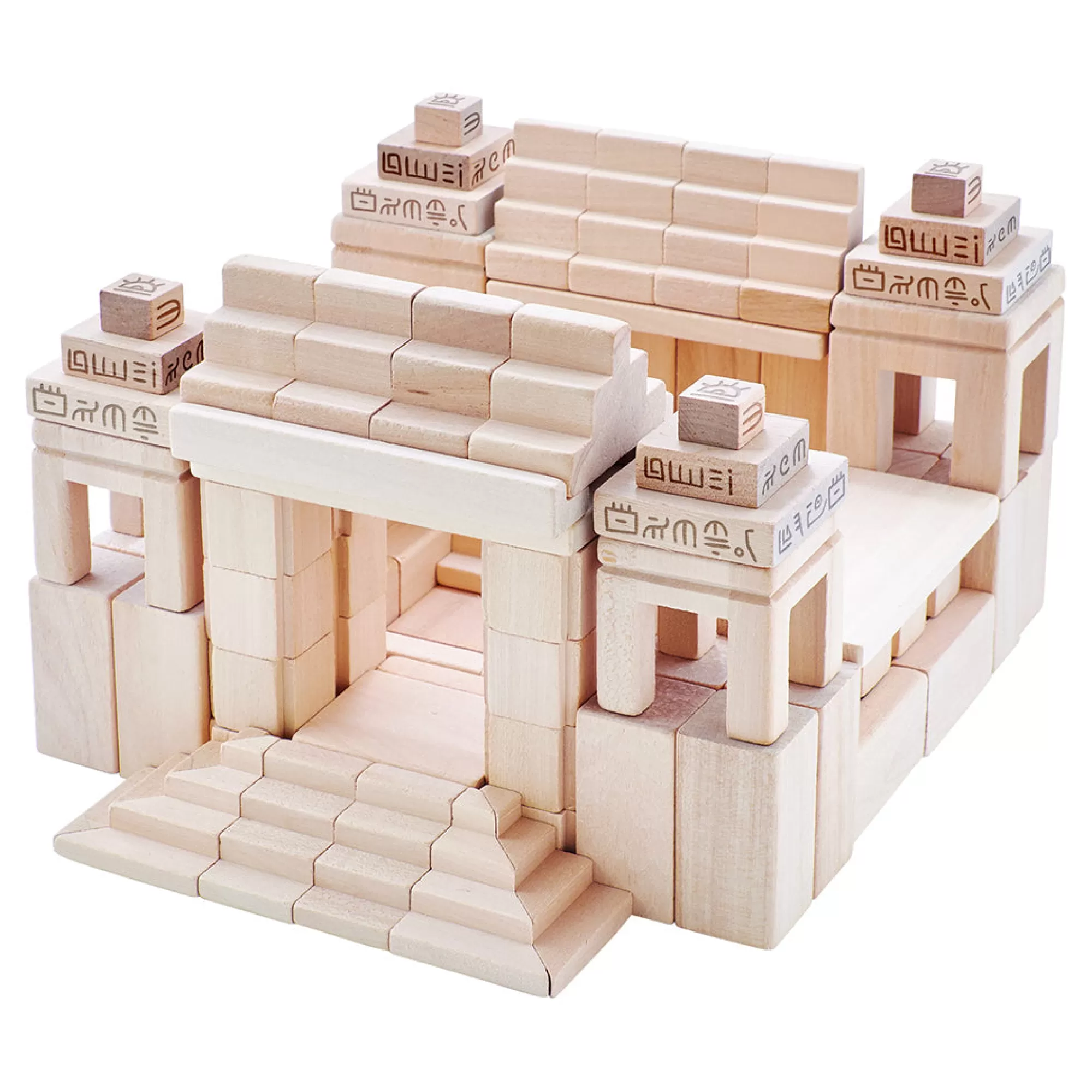 Kubi Dubi Building Blocks-Large Wooden Building Blocks - Maya Civilisation