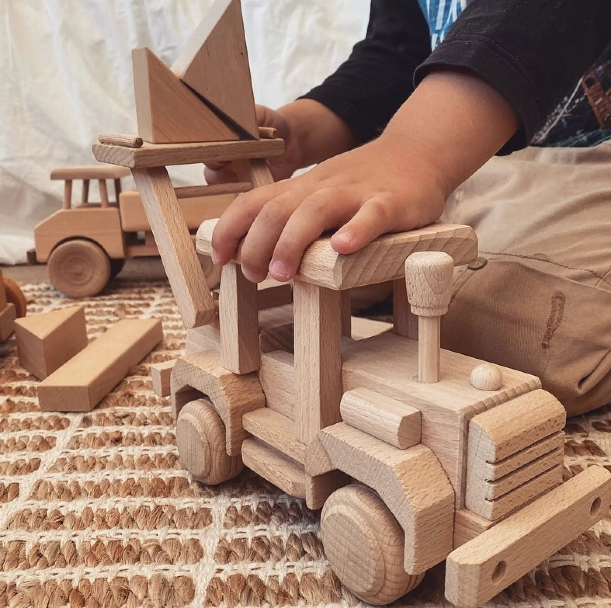 Bartu Large Toys-Large Wooden Bulldozer - Neron