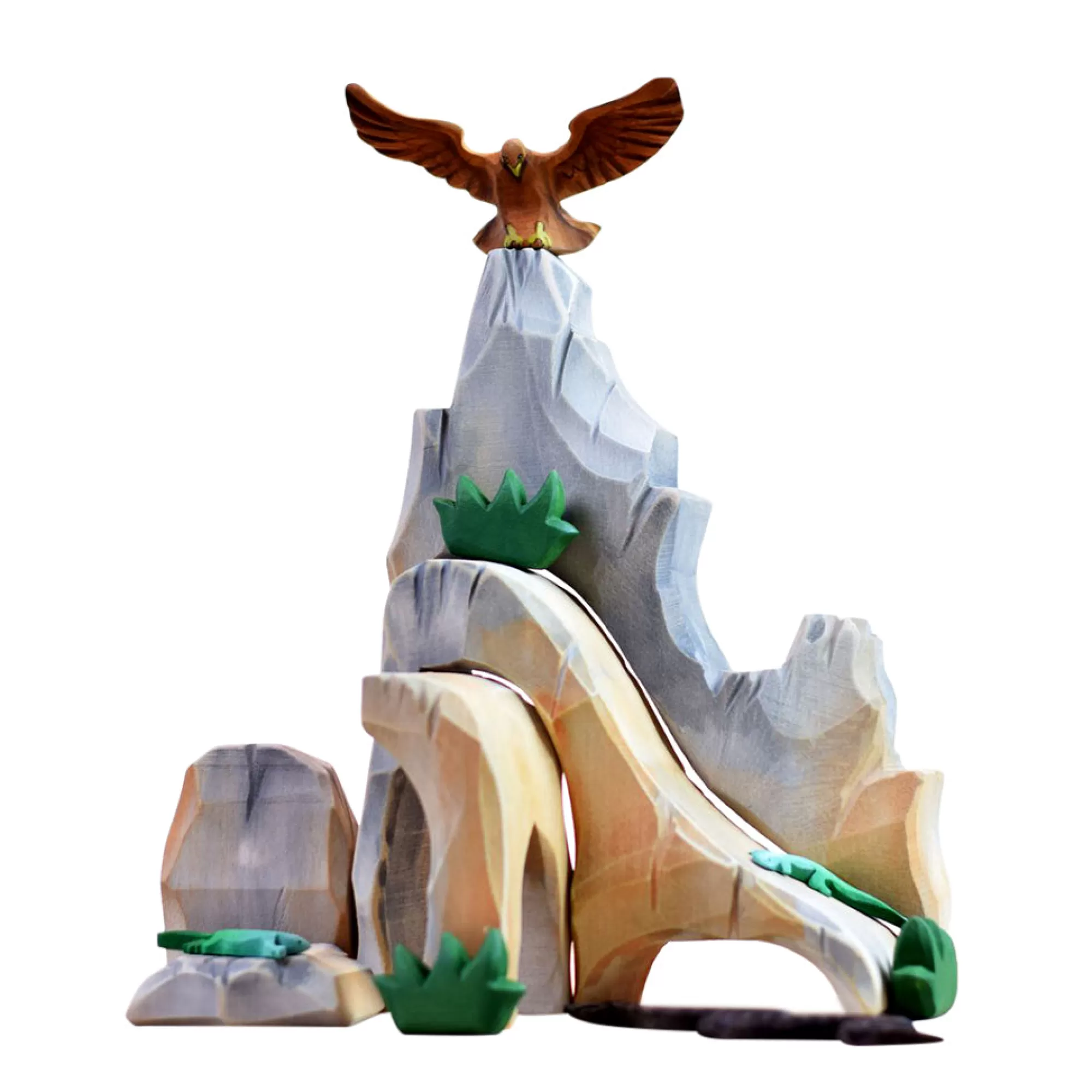 Bumbu Toys Waldorf Inspired-Large Wooden Mountain Cliff