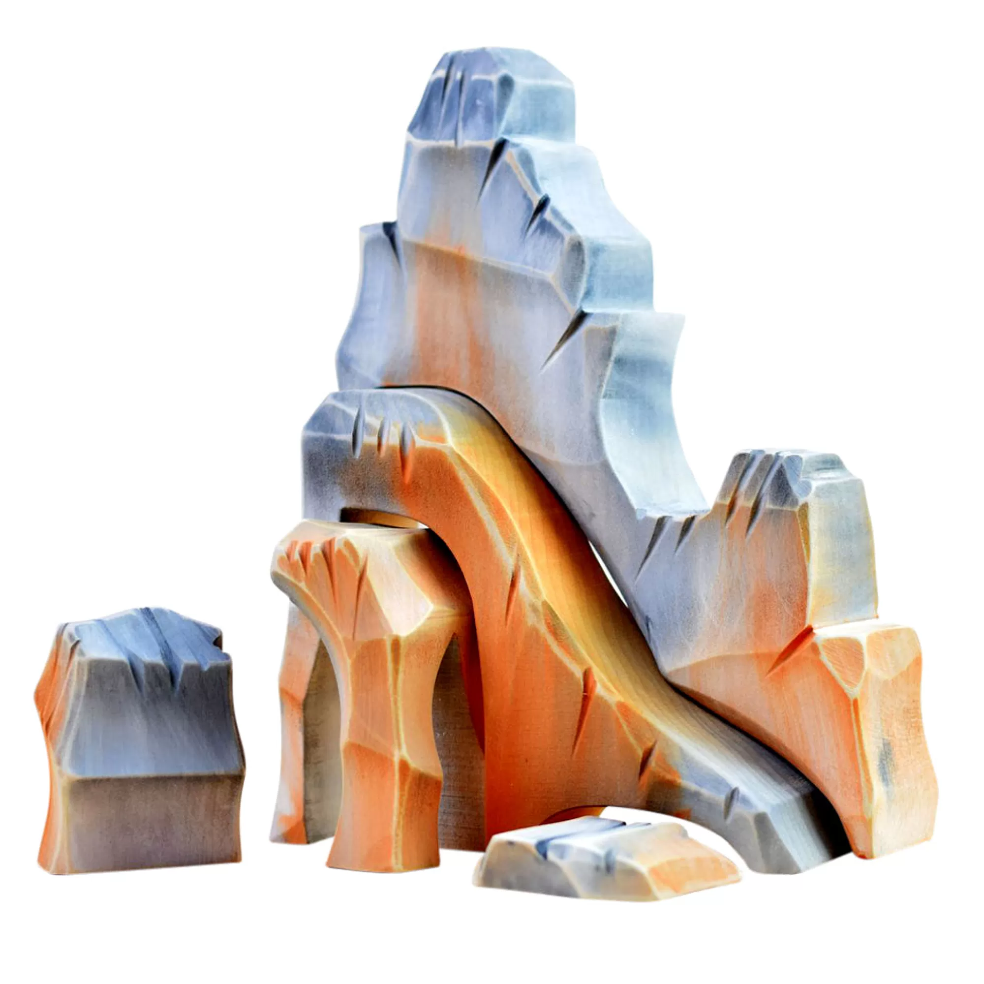 Bumbu Toys Waldorf Inspired-Large Wooden Mountain Cliff