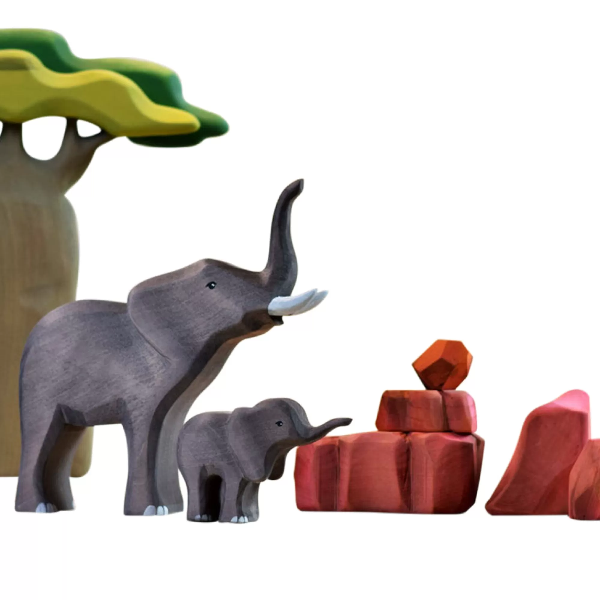 Bumbu Toys Waldorf Inspired-Large Wooden Savannah Rocks (Arriving September)