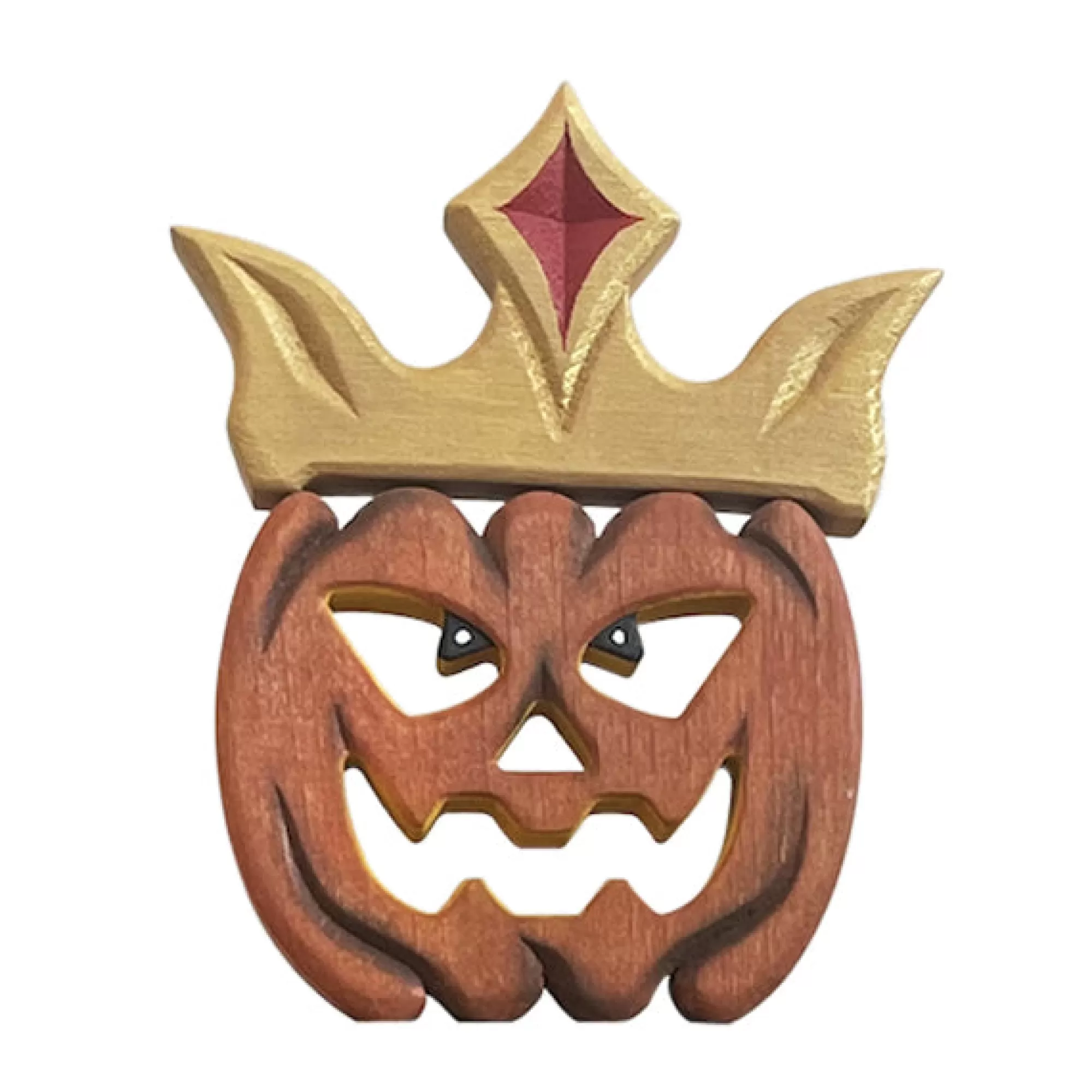 Forest Melody Wooden Trees-Large Wooden Scary Pumpkin - King