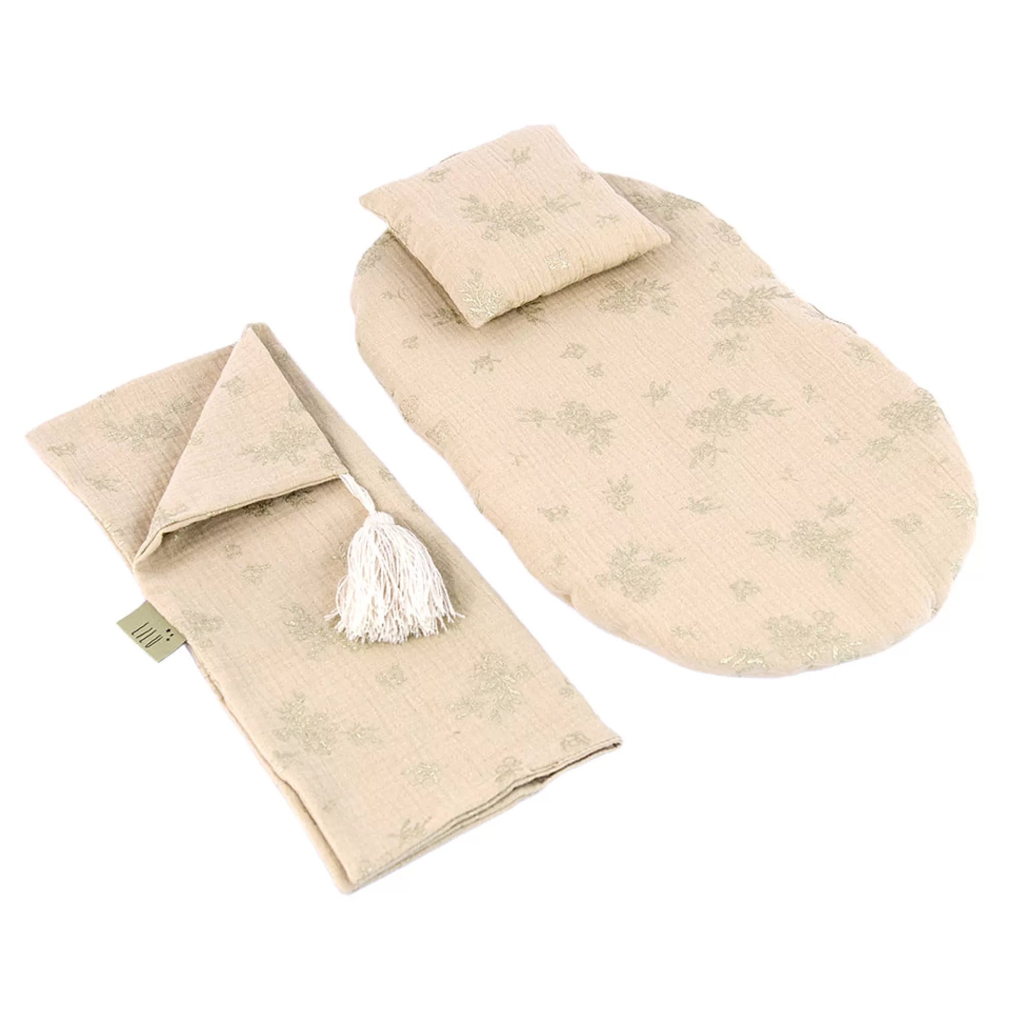 Lilu Bedding & Decor-Muslin Doll Pram Bedding - Cream