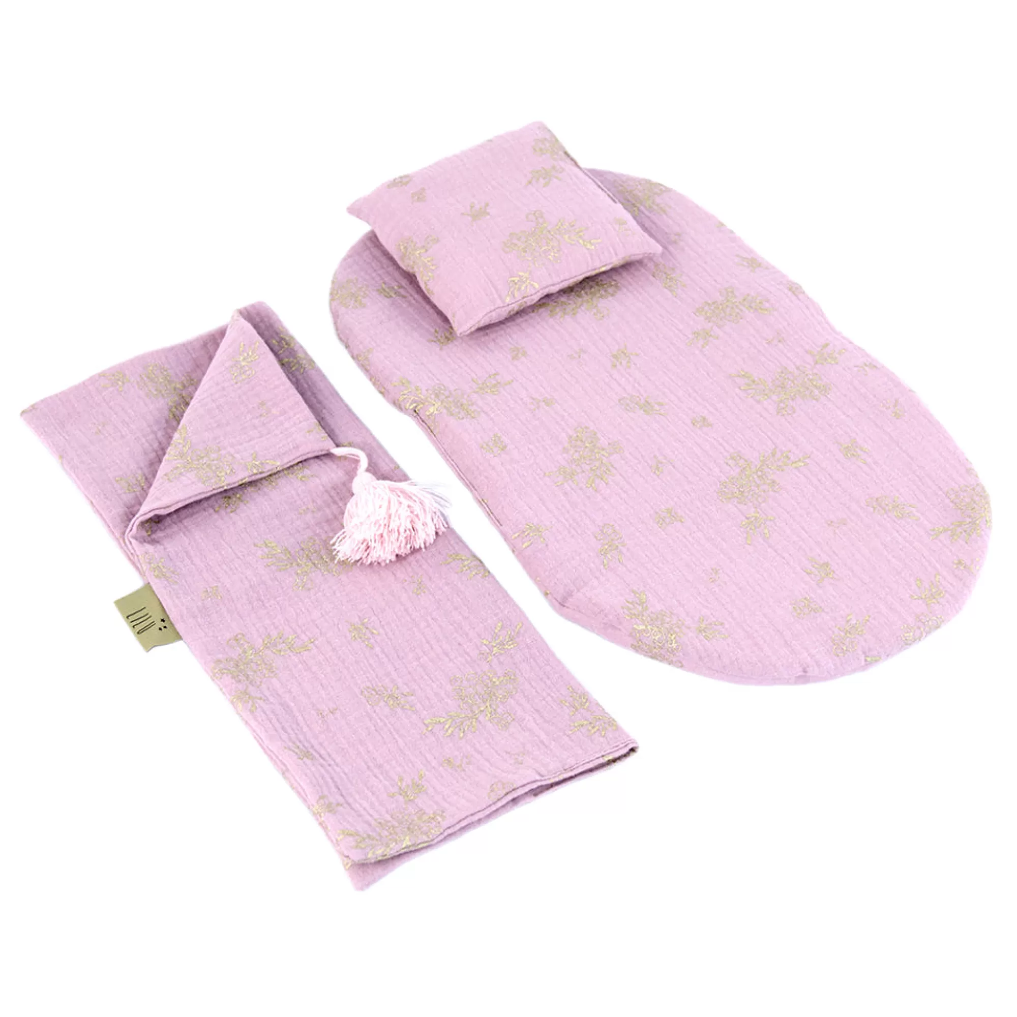 Lilu Bedding & Decor-Muslin Doll Pram Bedding - Dusty Pink