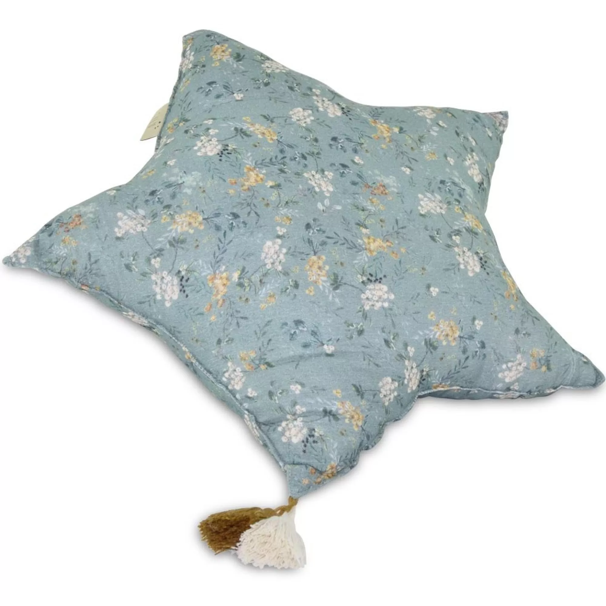 Lilu Bedding & Decor-Muslin Star Pillow Large - Green Branches