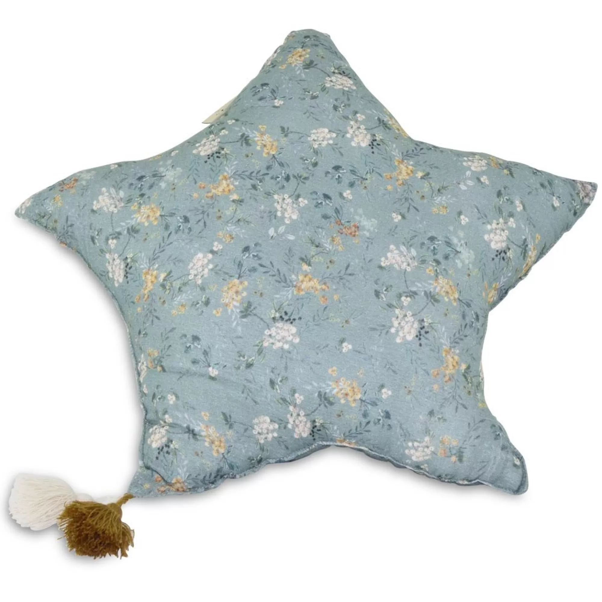 Lilu Bedding & Decor-Muslin Star Pillow Large - Green Branches