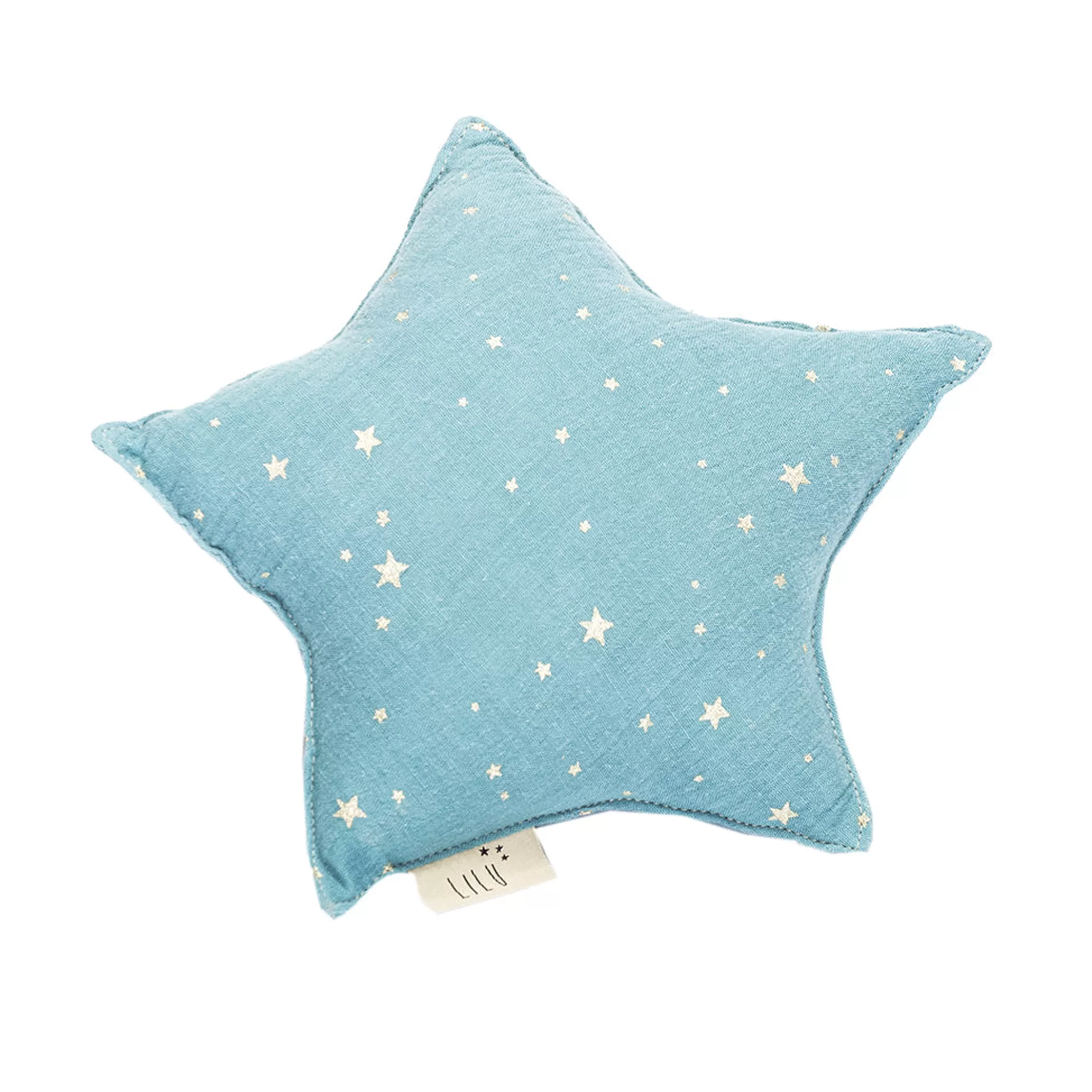 Lilu Bedding & Decor-Muslin Star Pillow Small - Dusty Blue