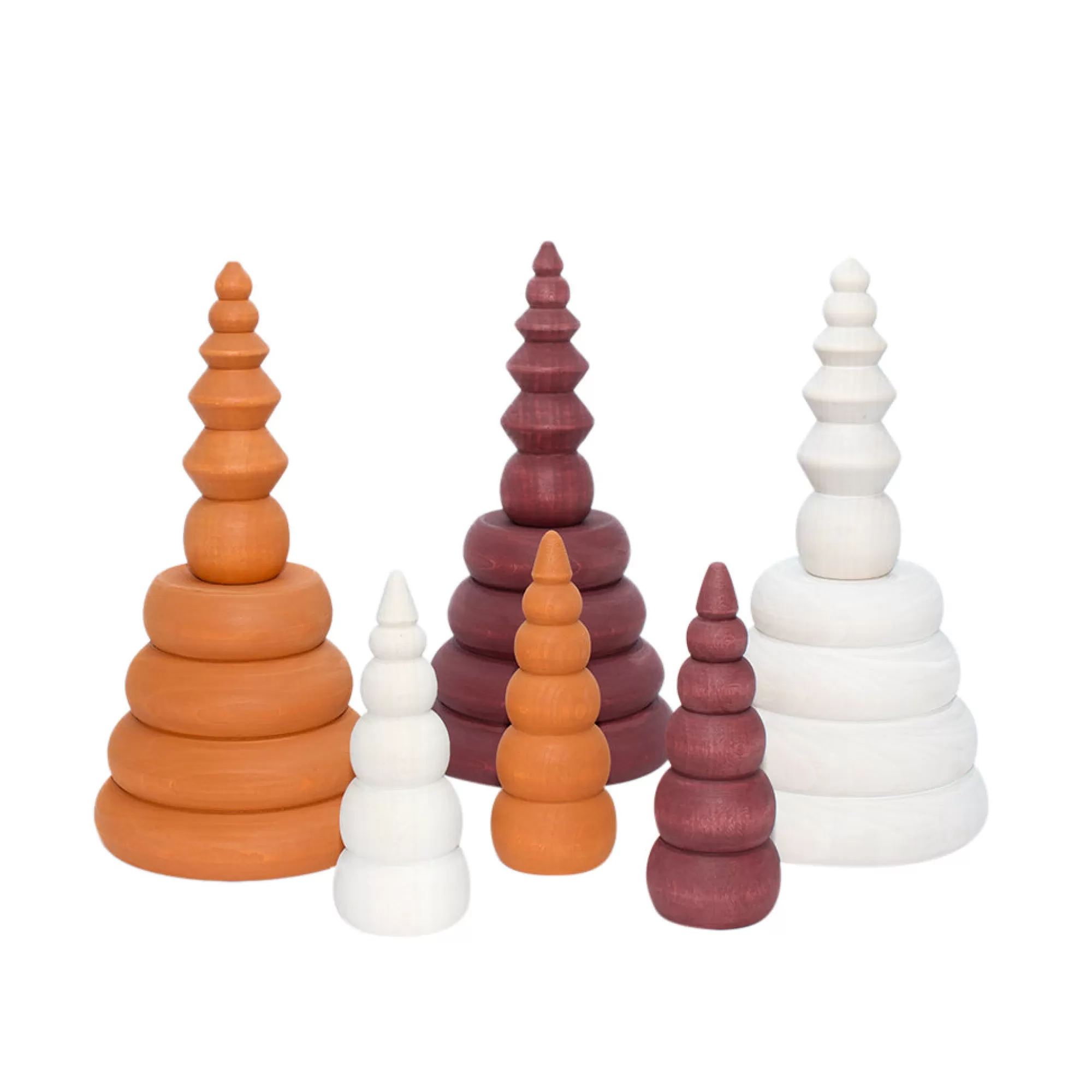 Vera The Neva Montessori Toys-Set Of Wooden Sorting Seashells & Bowls - Sunset
