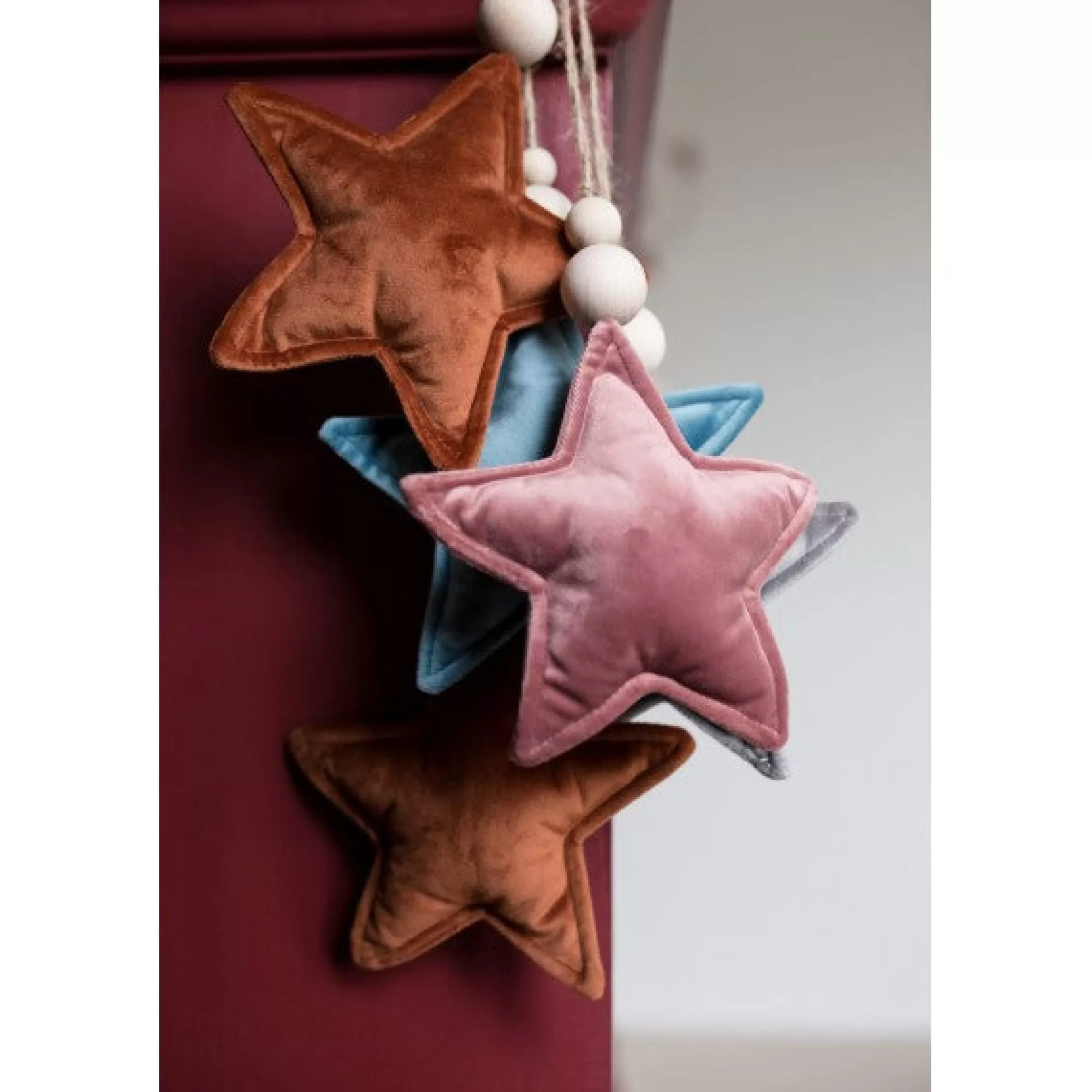 Zana By Mama Bedding & Decor-Velvet Star Pendant - Rust