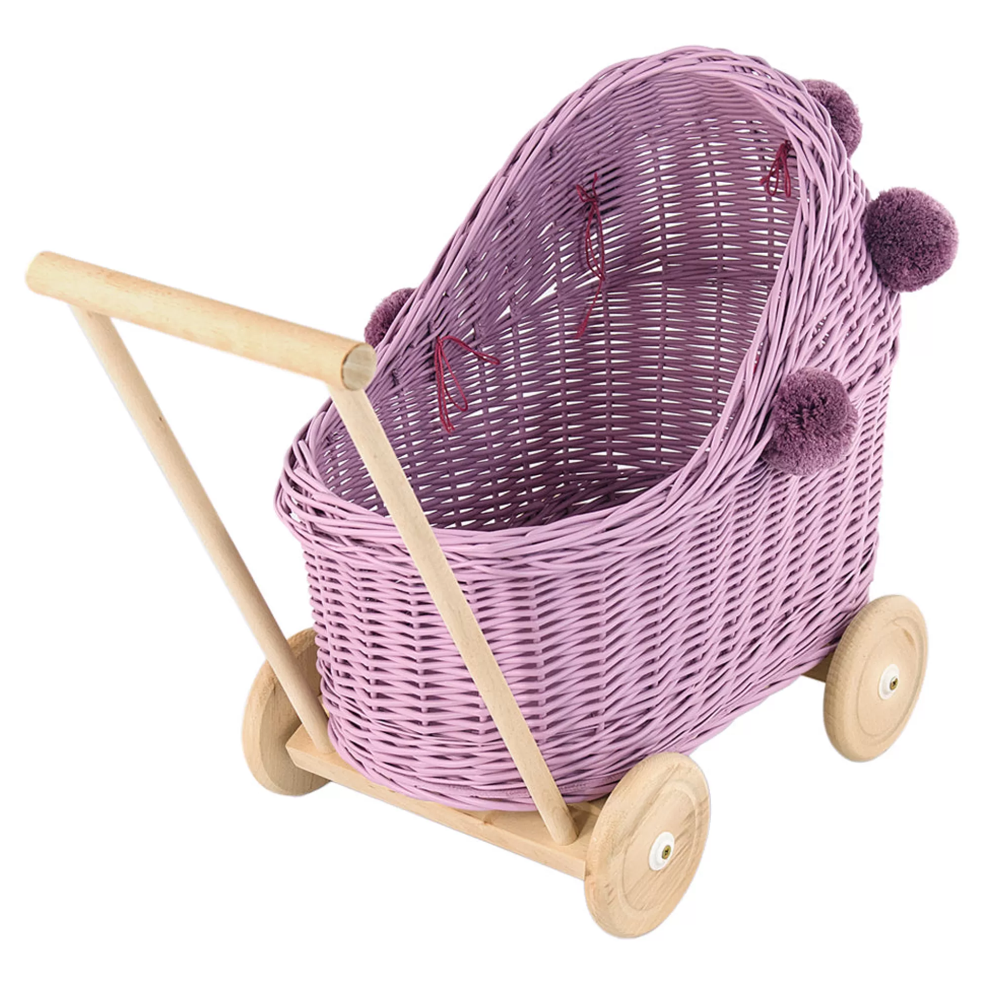 Lilu Doll Accessories-Wicker Dolls Pram - Heather