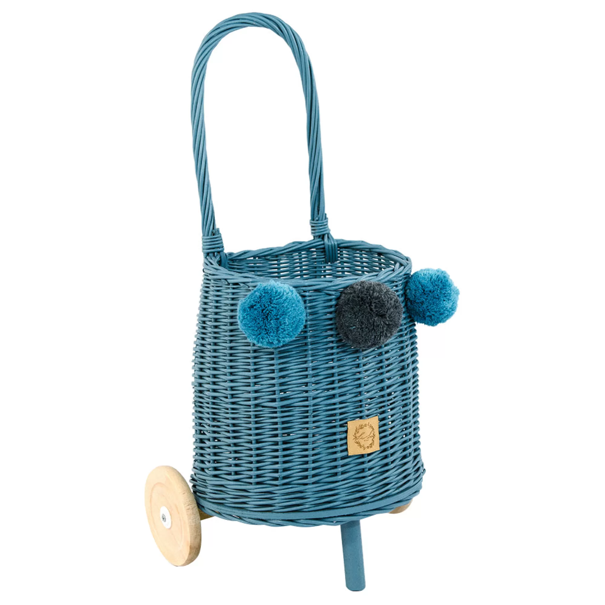 Lilu Large Toys-Wicker Market Buggy - Blue