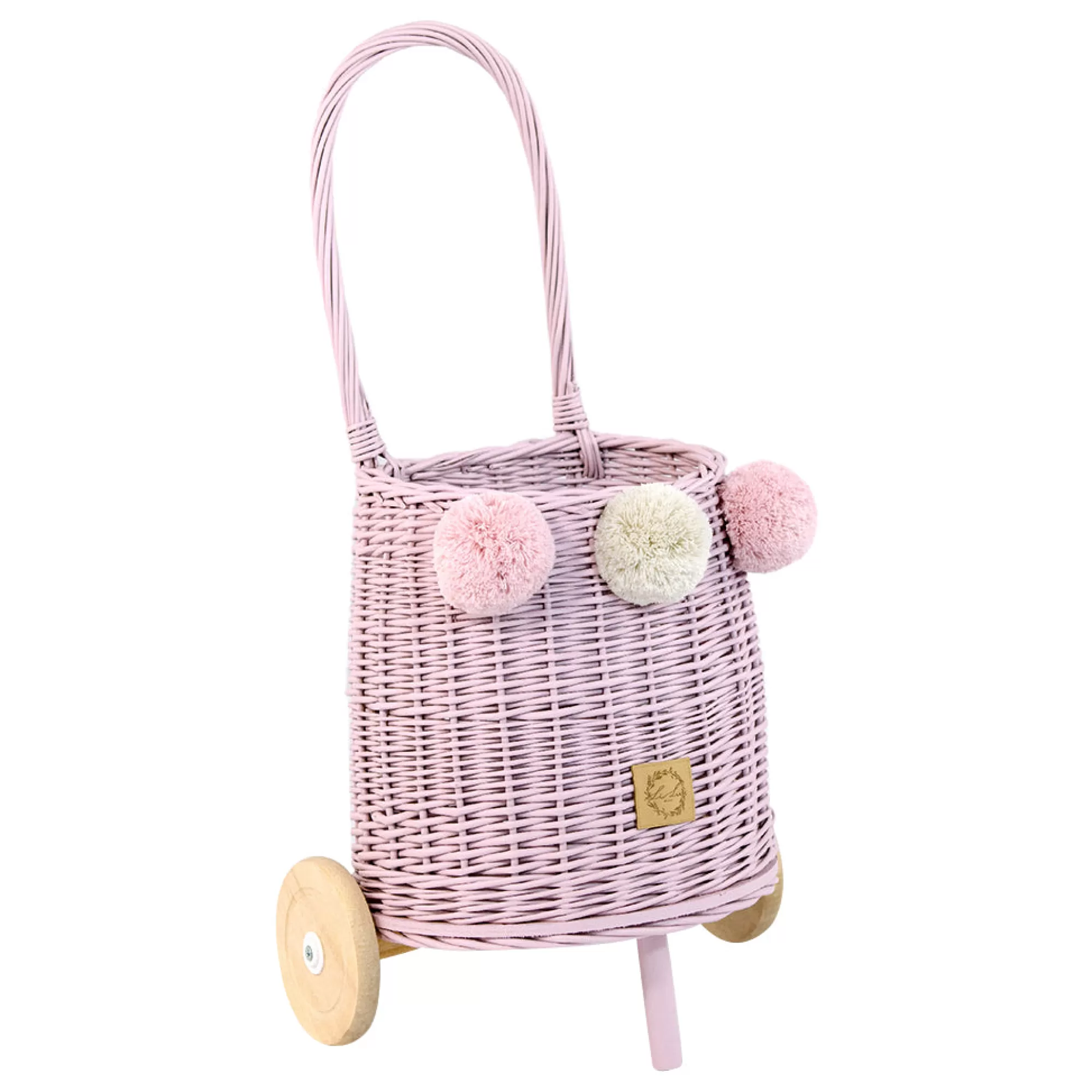 Lilu Large Toys-Wicker Market Buggy - Dusty Pink