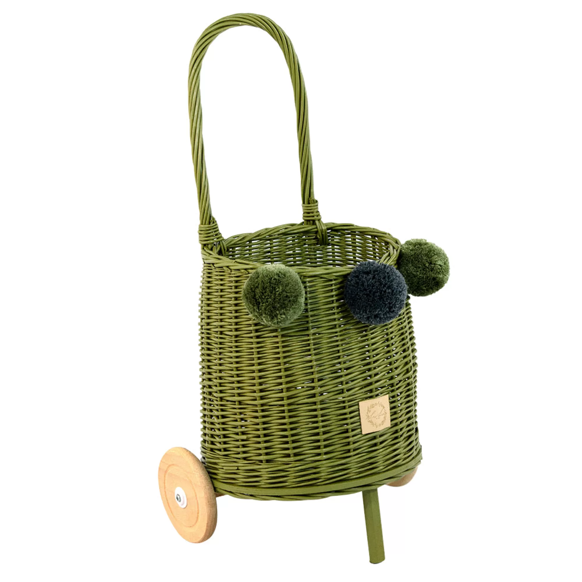 Lilu Large Toys-Wicker Market Buggy - Khaki