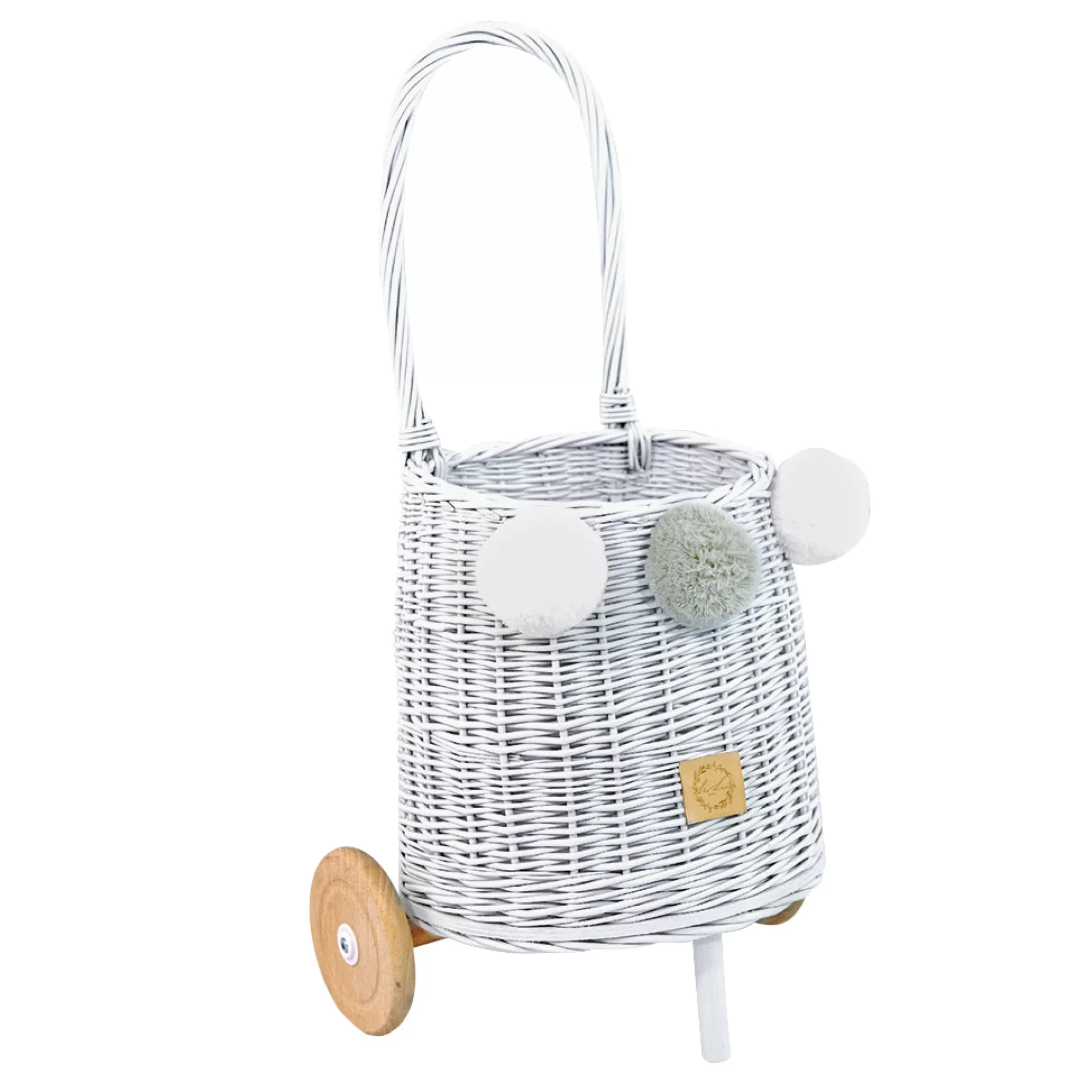 Lilu Large Toys-Wicker Market Buggy - White