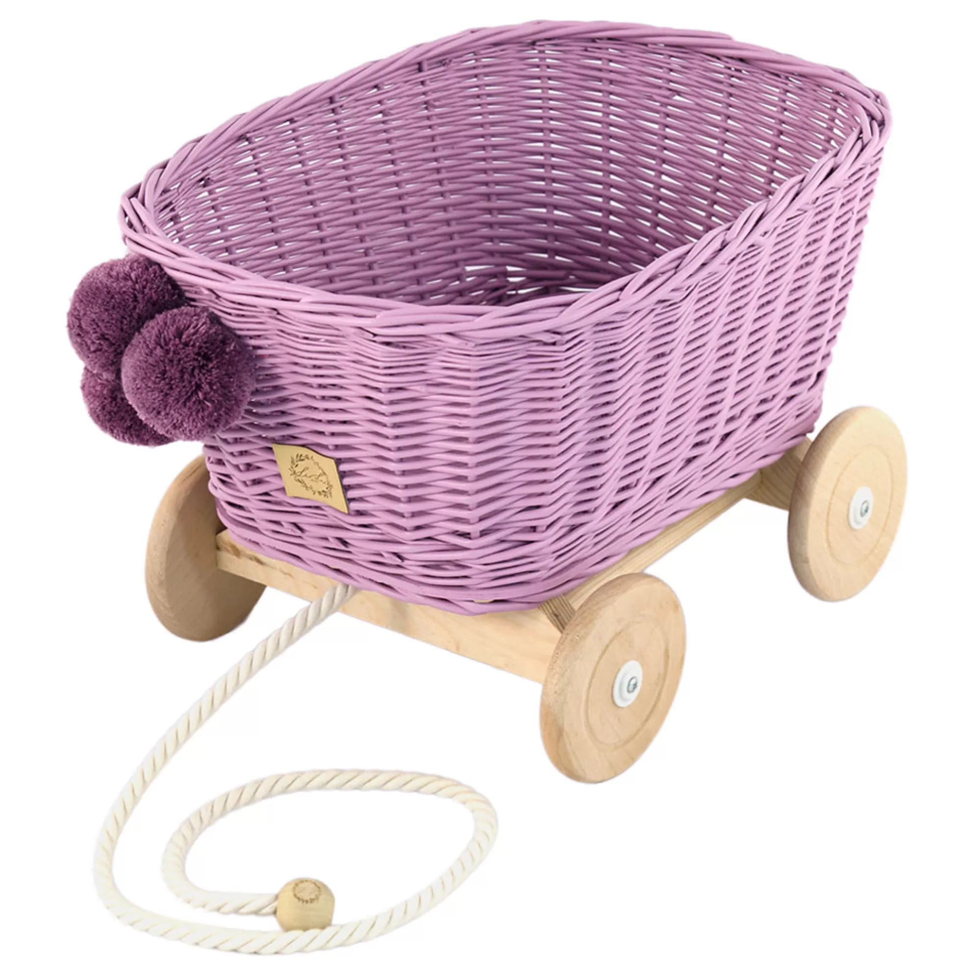 Lilu Doll Accessories-Wicker Pull Cart - Heather