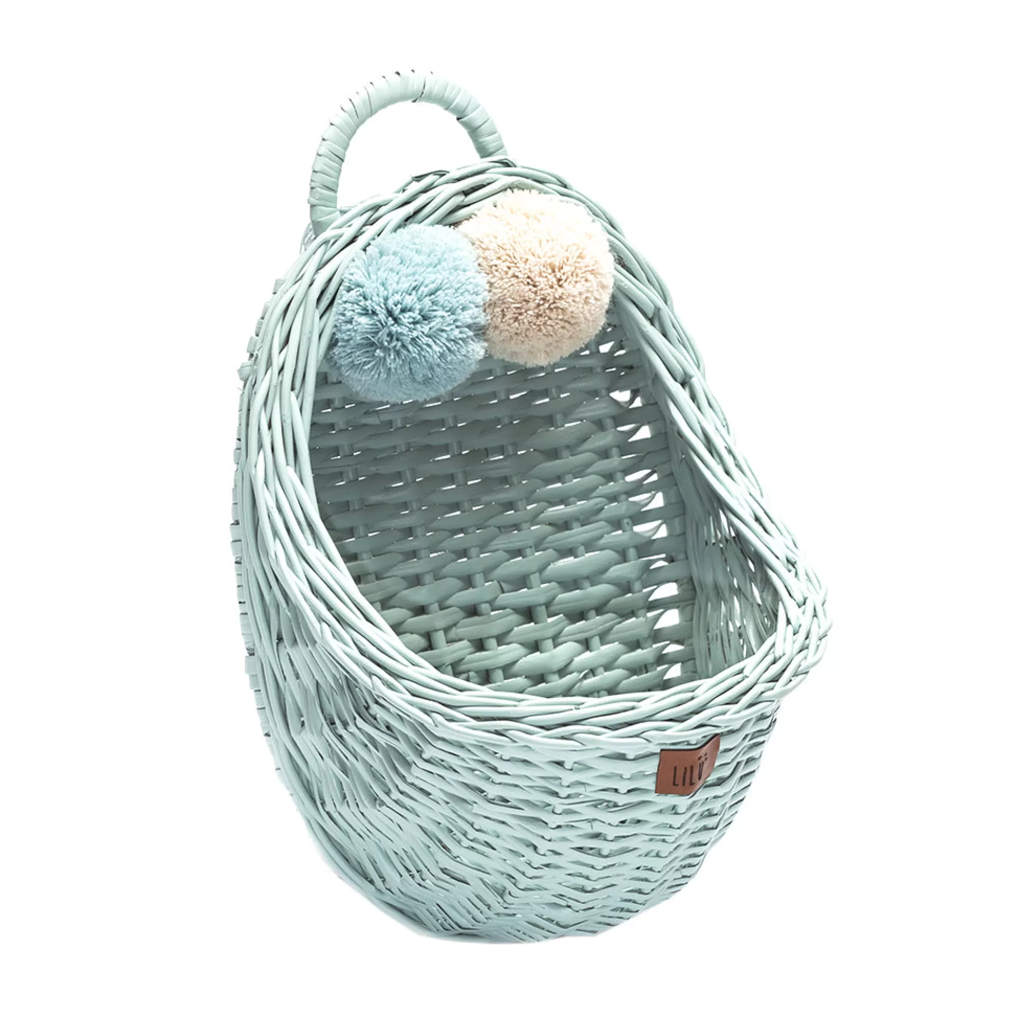 Lilu Bedding & Decor-Wicker Wall Basket - Sage