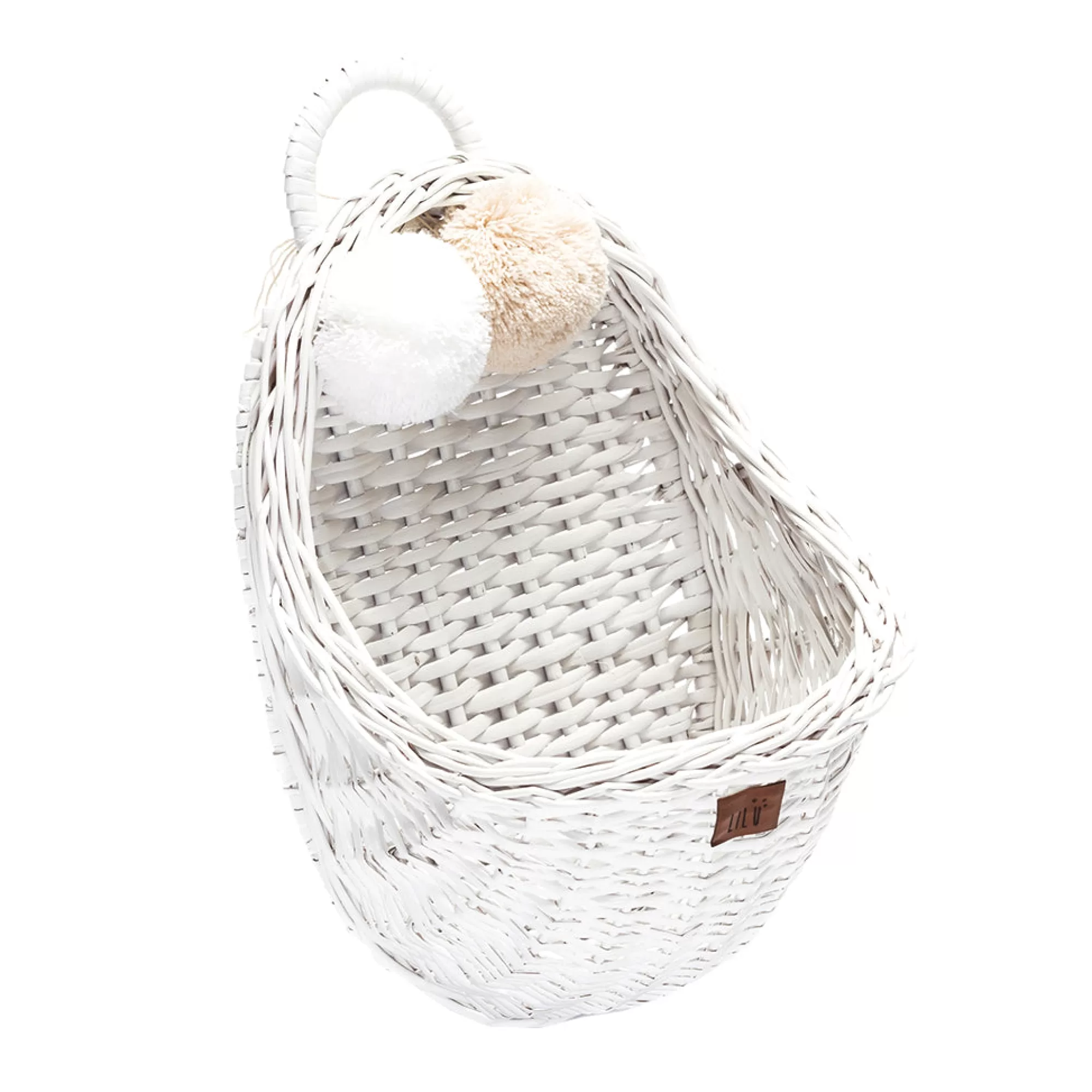 Lilu Bedding & Decor-Wicker Wall Basket - White