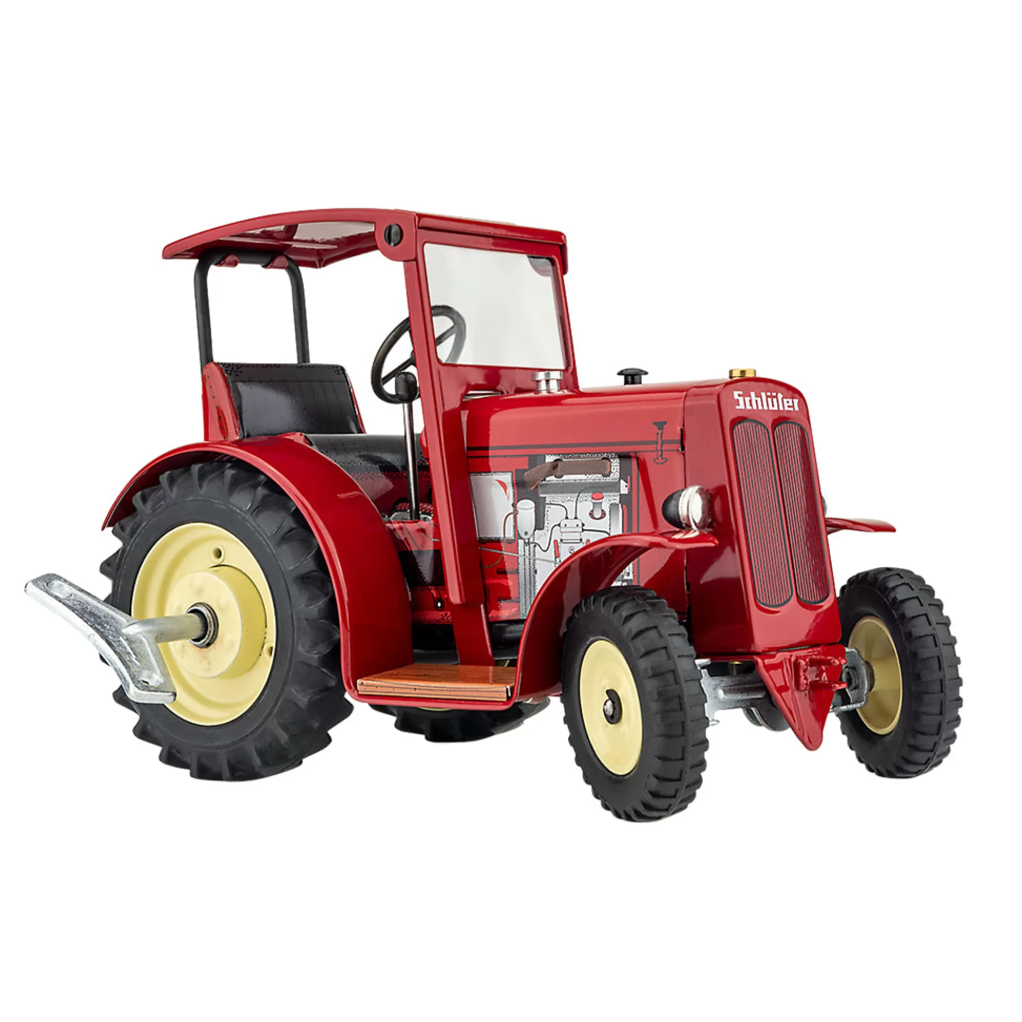 Kovap Tractors & Trailers-Wind Up Tin Toy Schluter Ds 25 Tractor - Anton