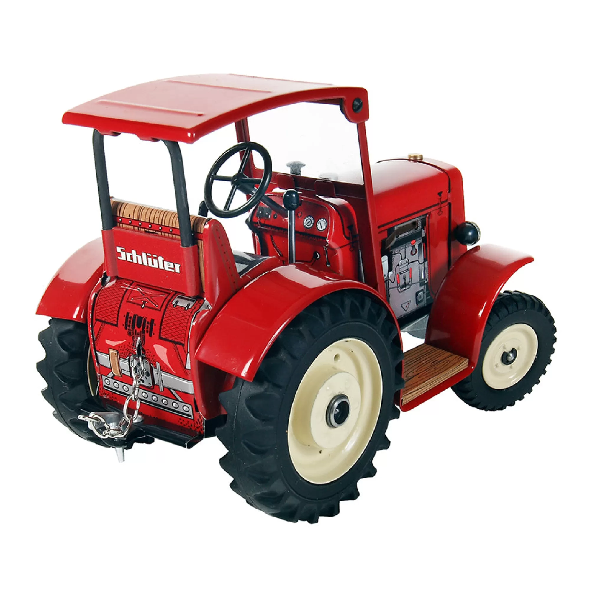 Kovap Tractors & Trailers-Wind Up Tin Toy Schluter Ds 25 Tractor - Anton