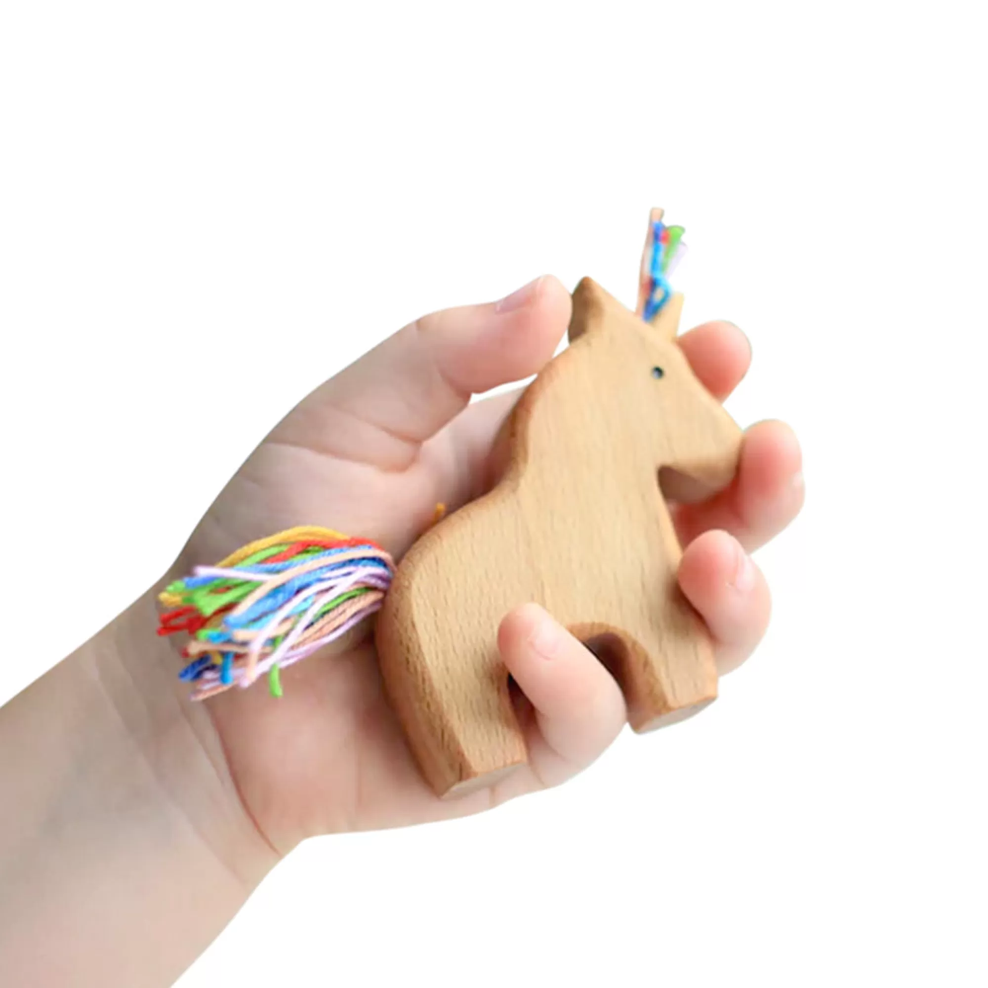 Oshkin Wooden Craft Stories & Tales-Wooden Baby Unicorn - Rainbow