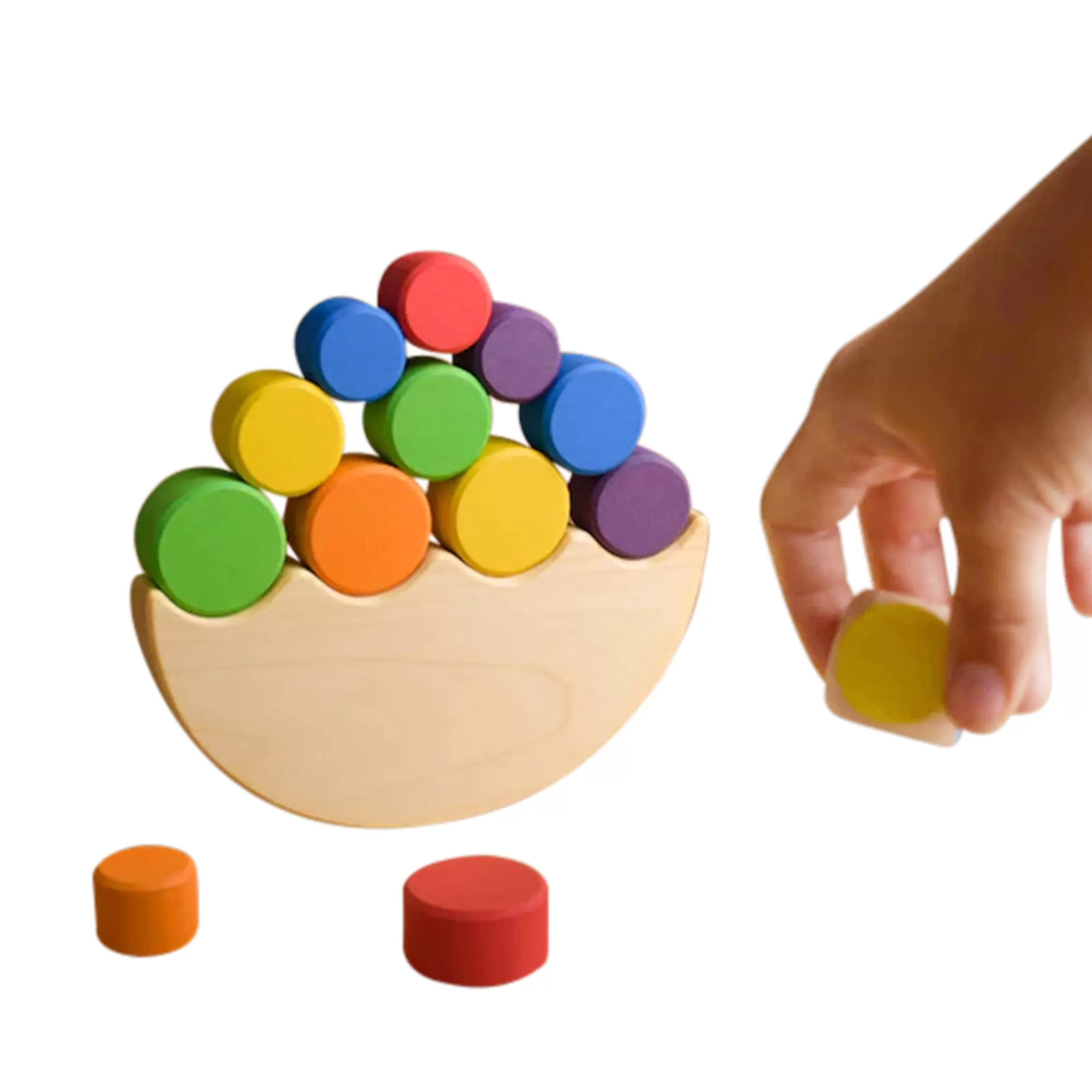 Wooden Educational Toy Balance Games-Wooden Balance Game - Rainbow