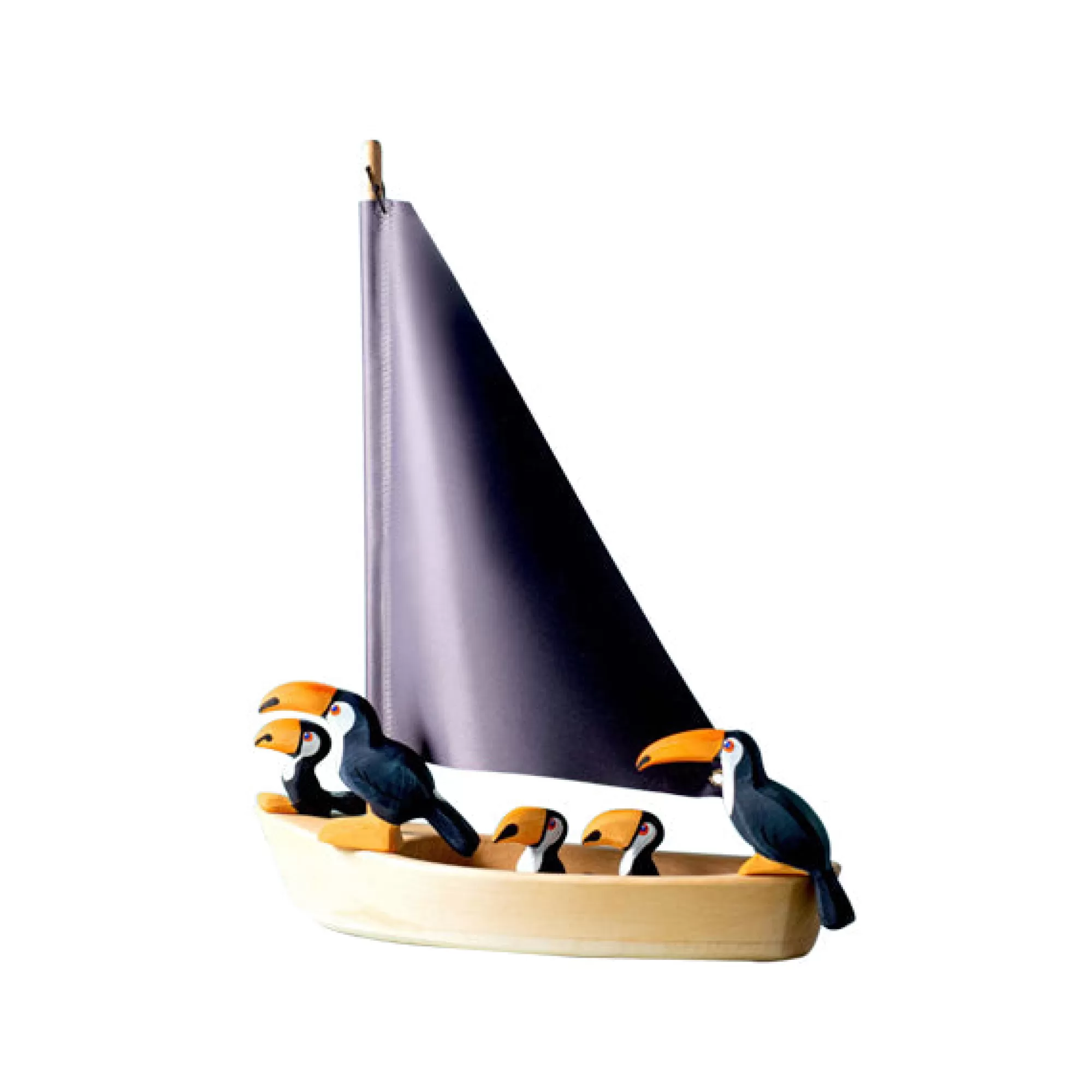 Bumbu Toys Montessori Toys-Wooden Boat - Anthracite