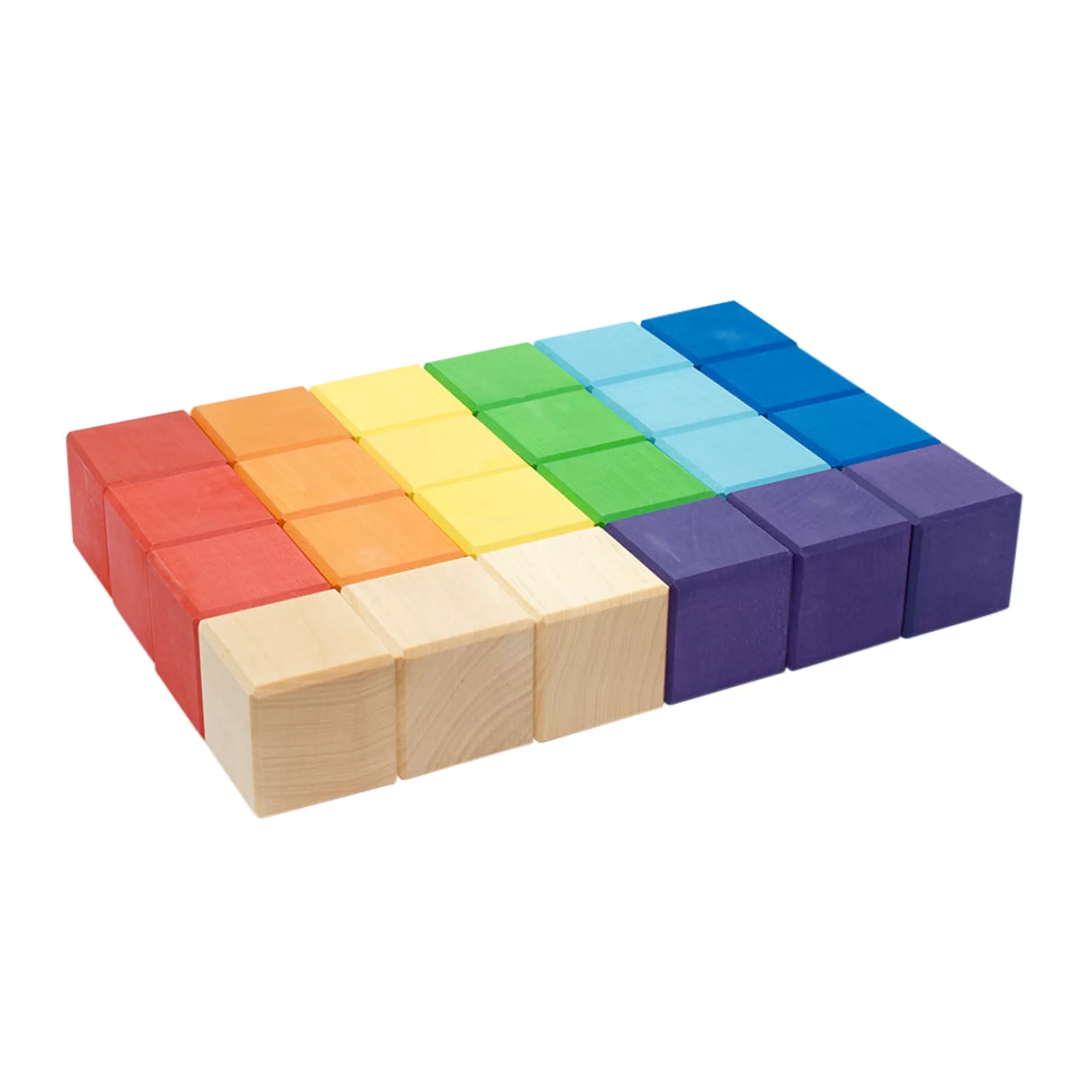 Wooden Educational Toy Building Blocks-Wooden Building Blocks - Rainbow