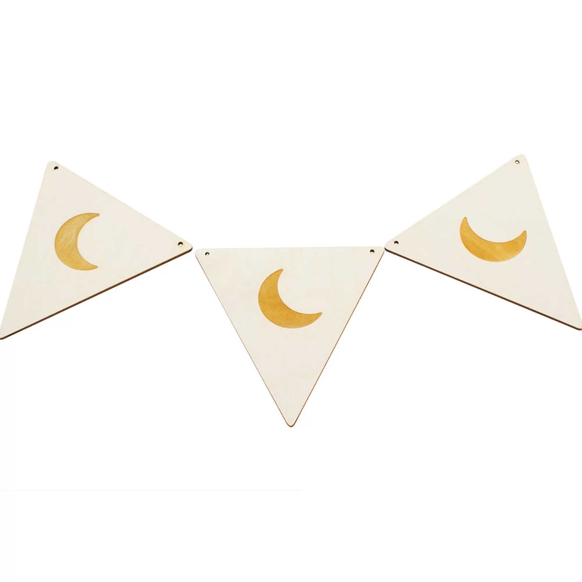 Bartu Bedding & Decor-Wooden Bunting Flags - Crescent Moon