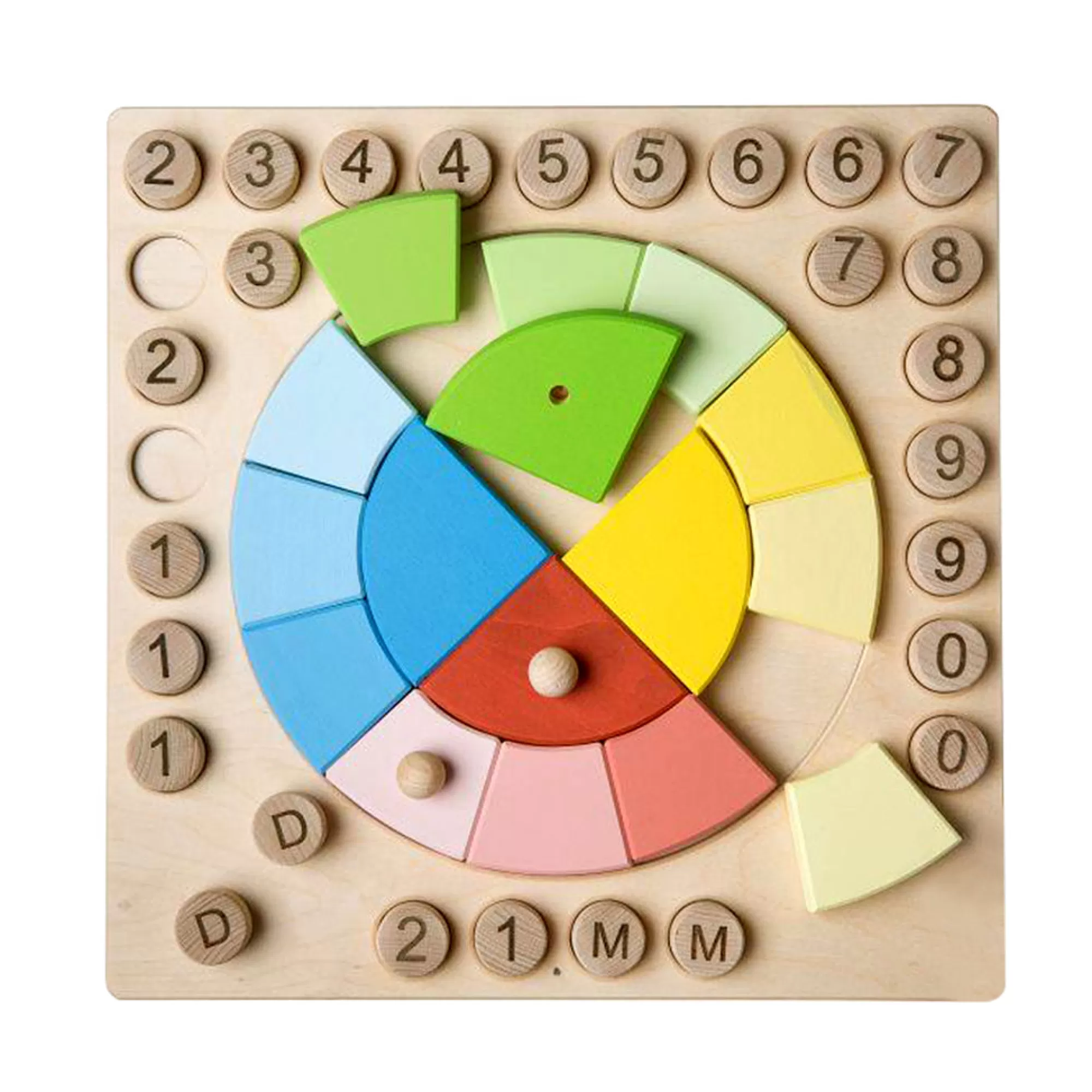 Playful Wood Montessori Toys-Wooden Calendar With Seasons