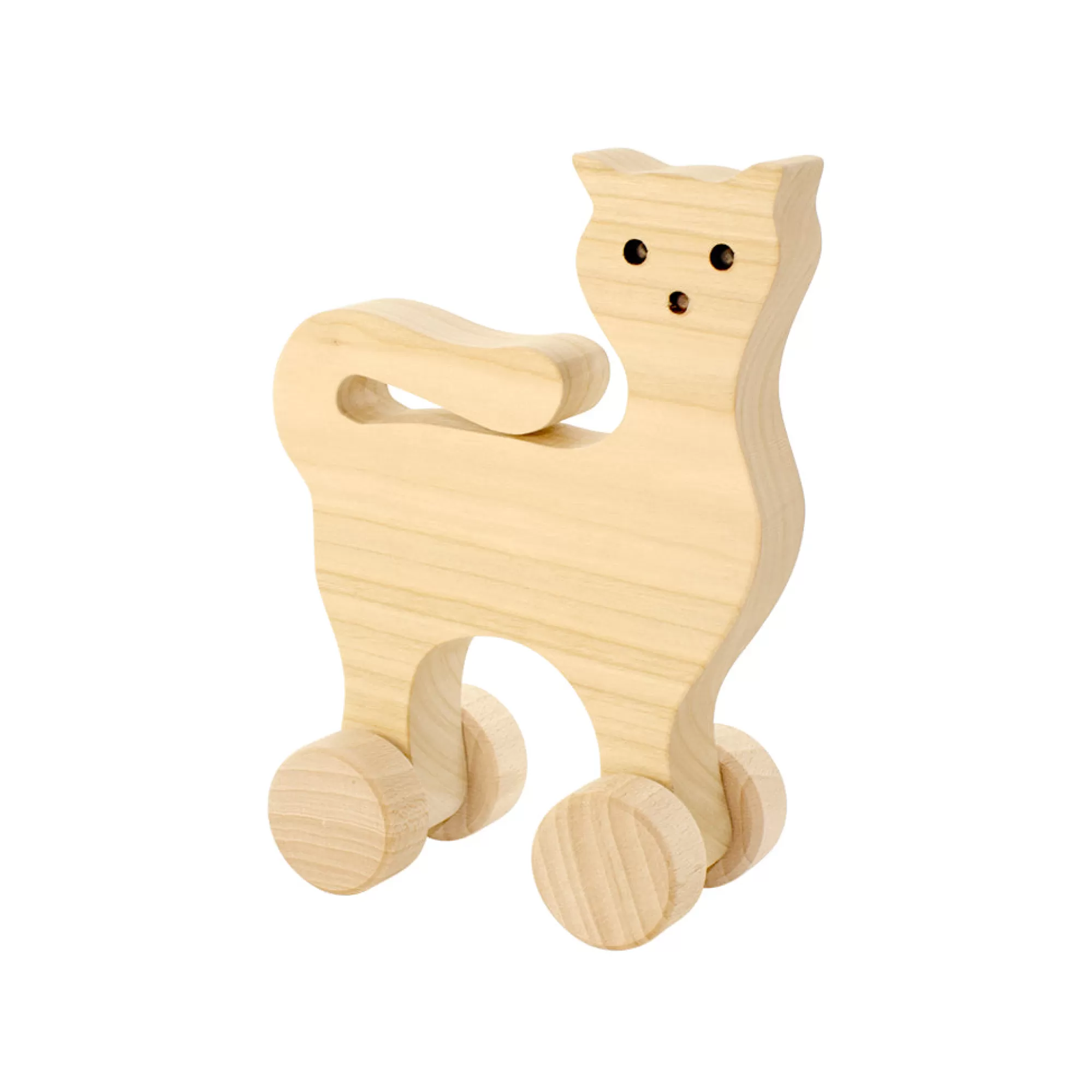 Jasio Push & Pull Along-Wooden Cat Push Along - Nora