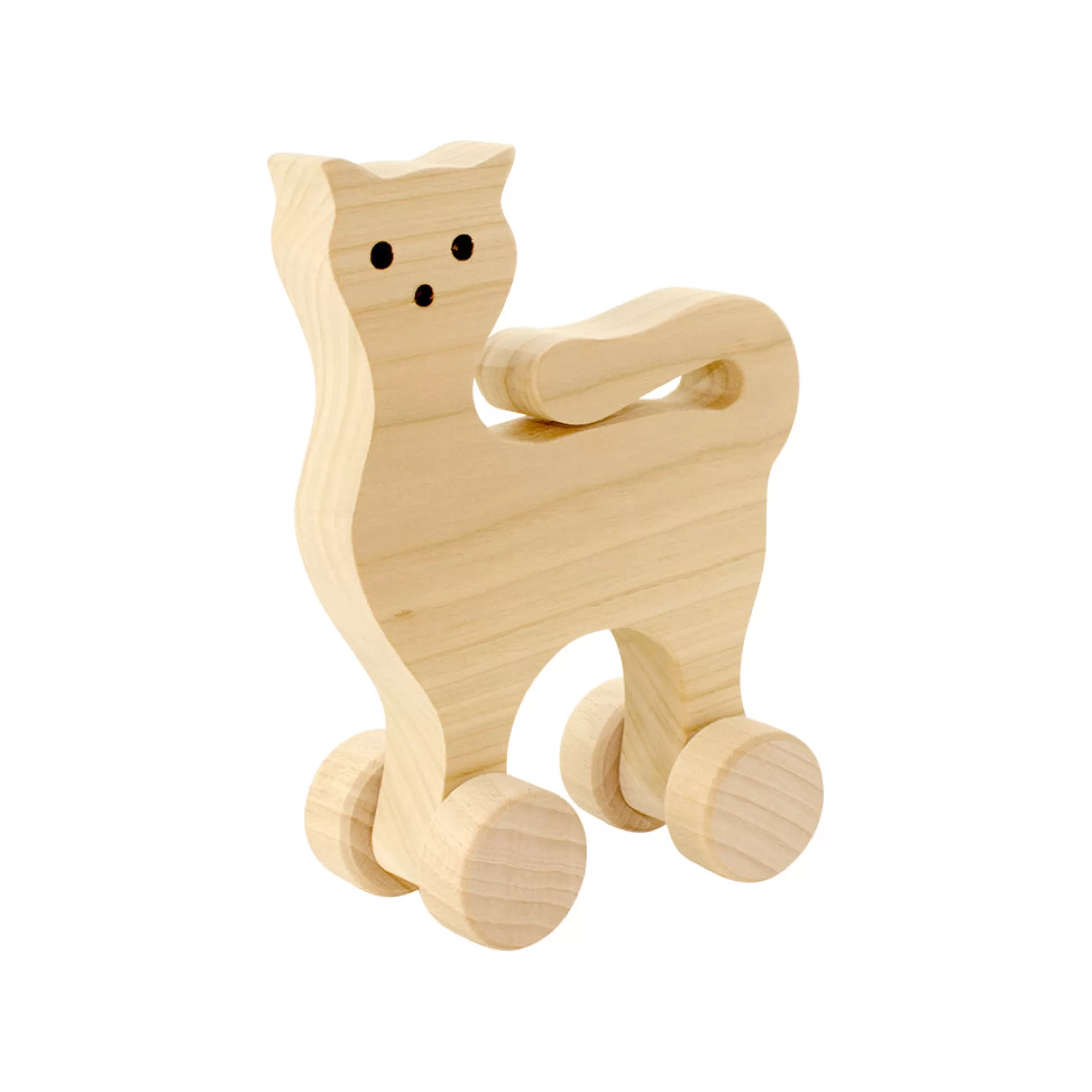 Jasio Push & Pull Along-Wooden Cat Push Along - Nora