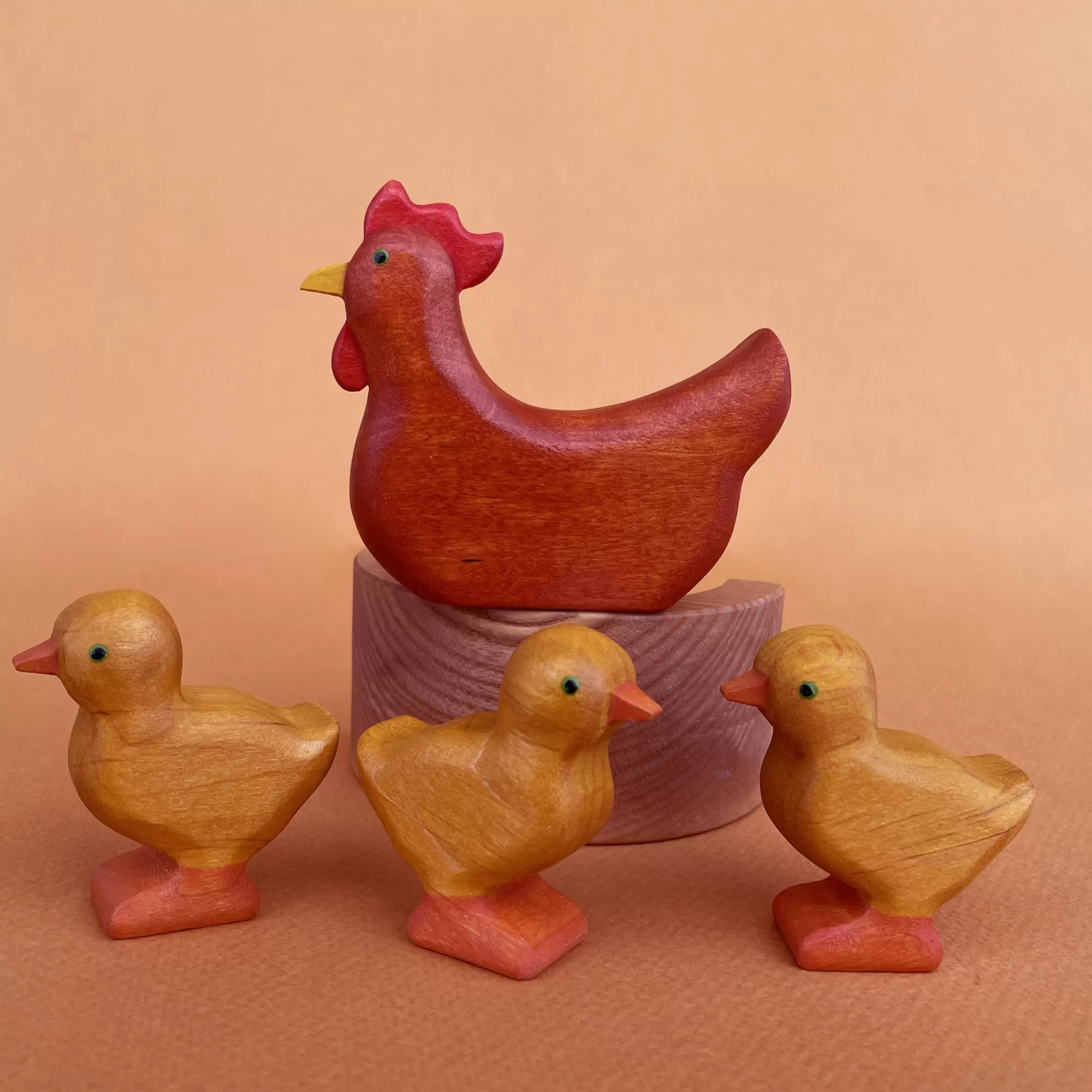 Forest Melody Waldorf Inspired-Wooden Chicken - Laying