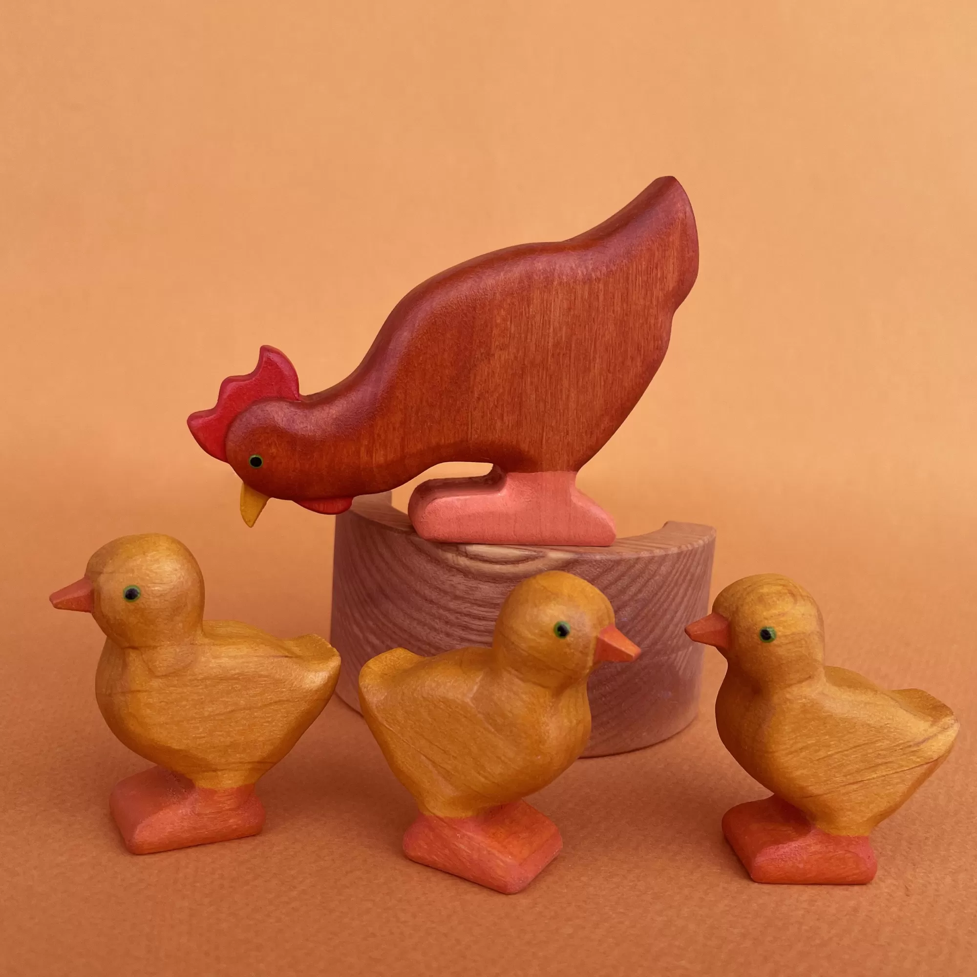 Forest Melody Waldorf Inspired-Wooden Chicks - Set Of 3