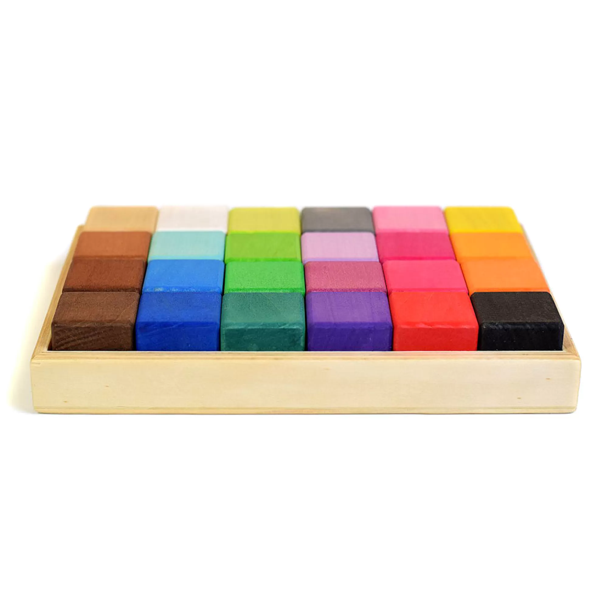 Bumbu Toys Building Blocks-Wooden Coloured Building Block Set